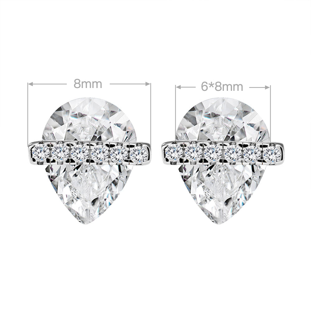 Elegant Pear Shaped Stud Earrings | Silver Earrings