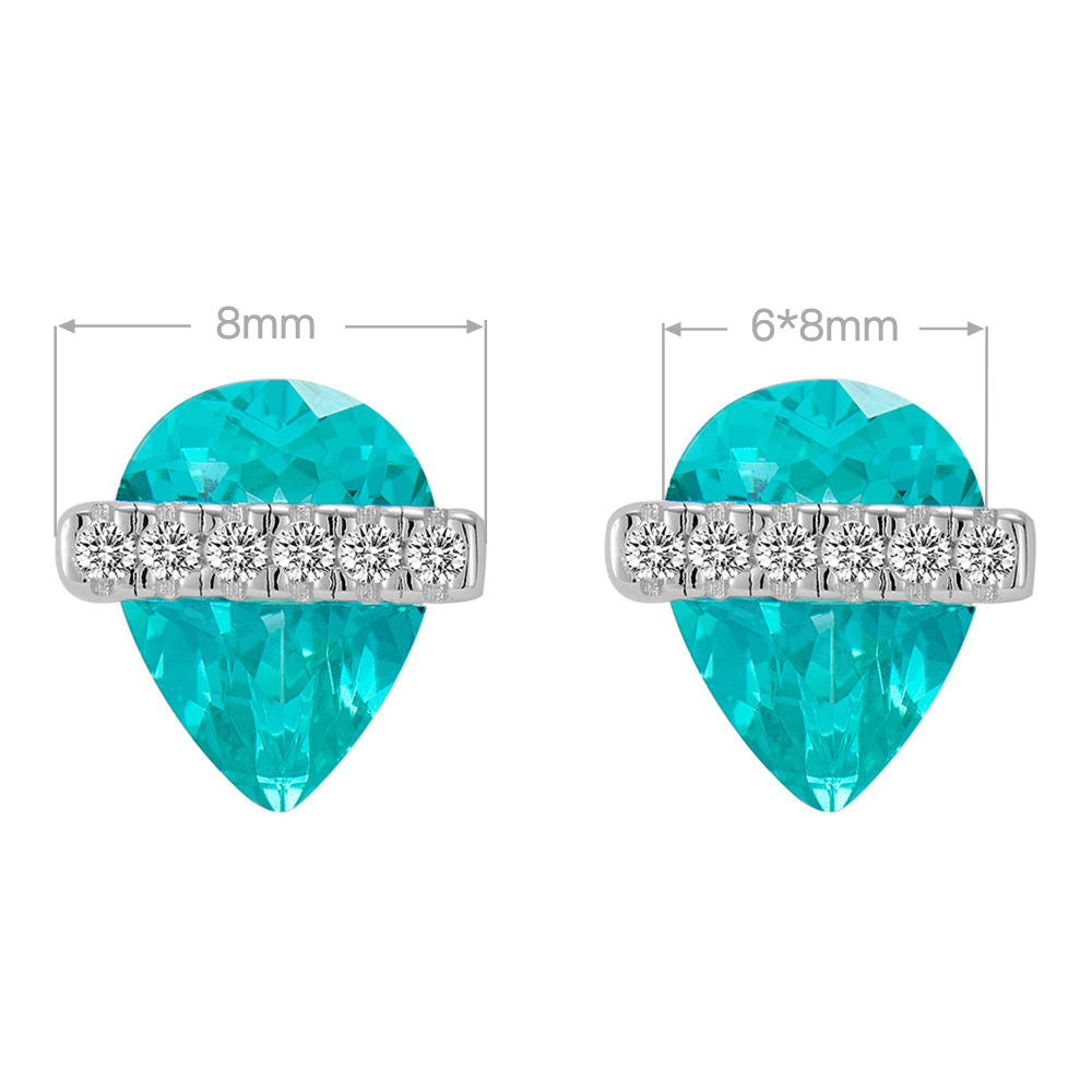 Water Droplet Paraiba Earrings | Silver Earrings