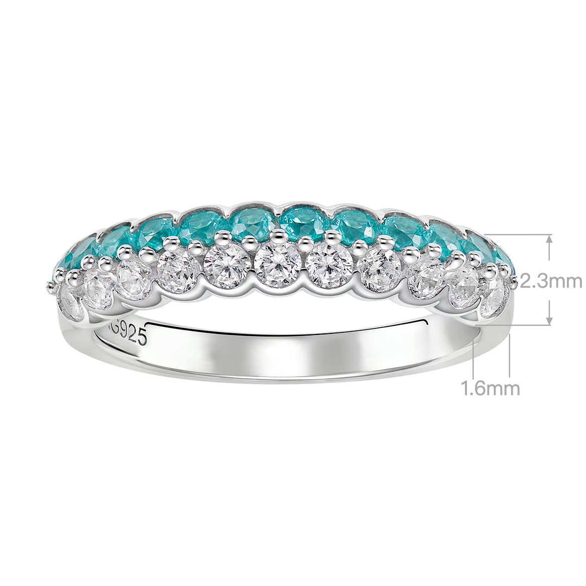 Double-row Paraiba Ring | Silver Ring