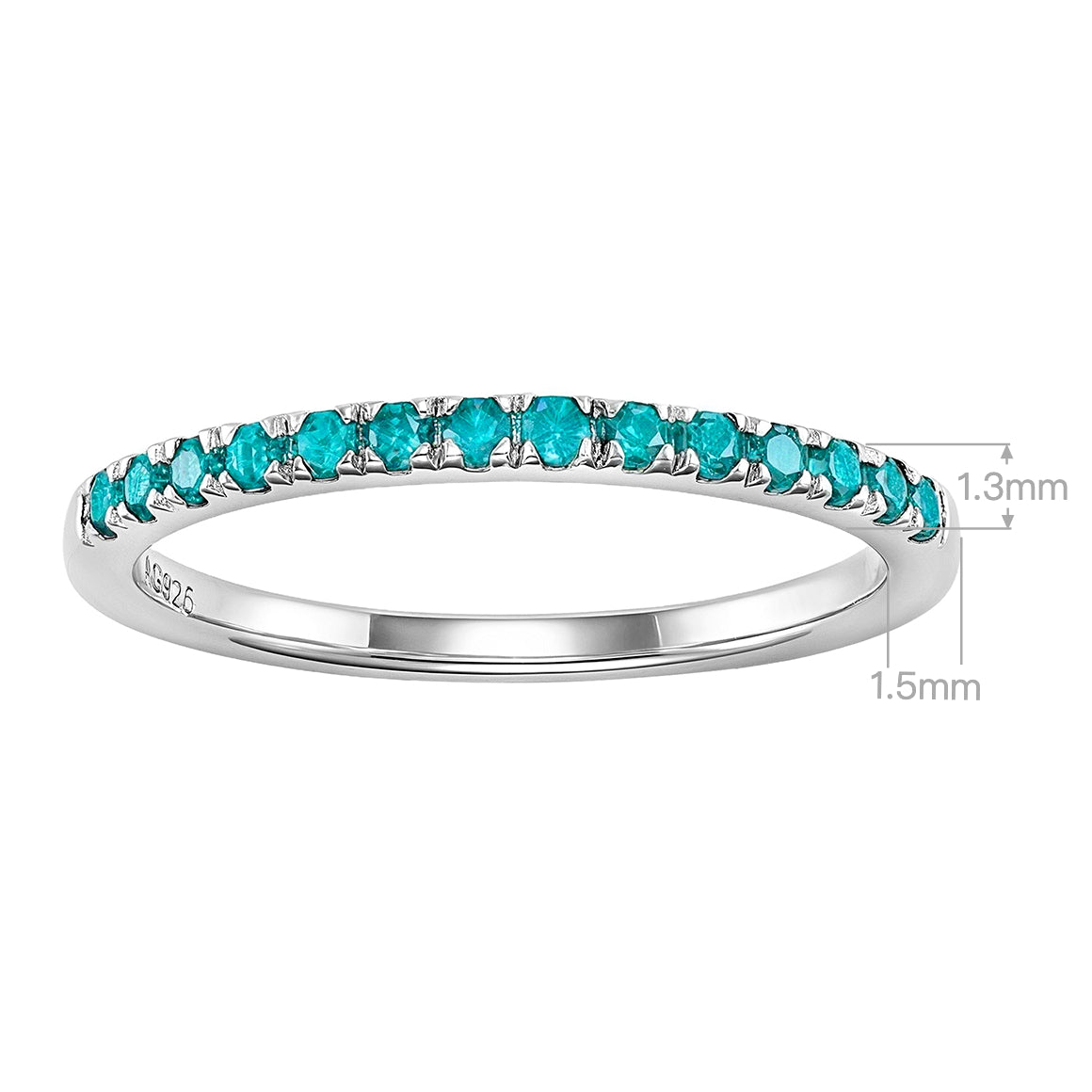 Full Circle Paraiba Band Ring | Silver Ring