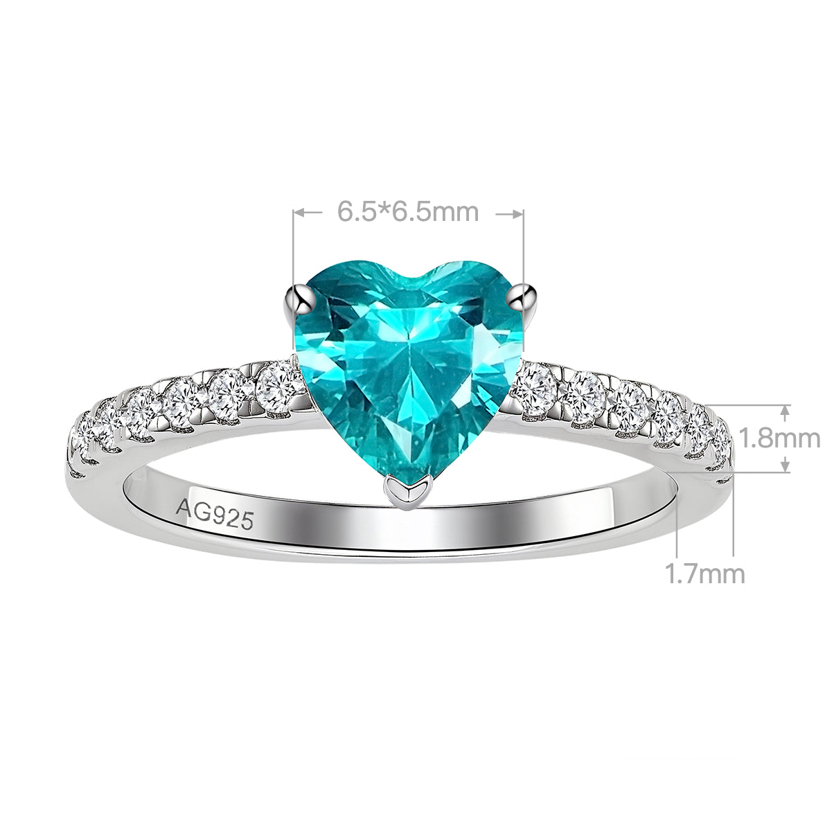 Paraiba Heart Ring | Silver Ring