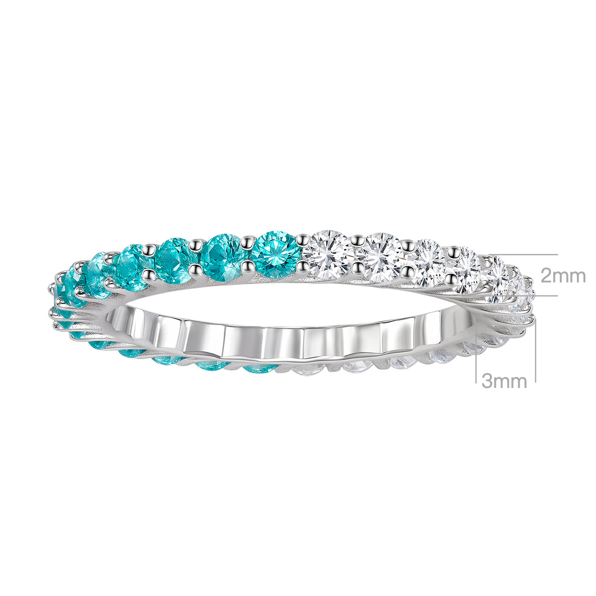 Paraiba Contrast Color Ring | Silver Ring