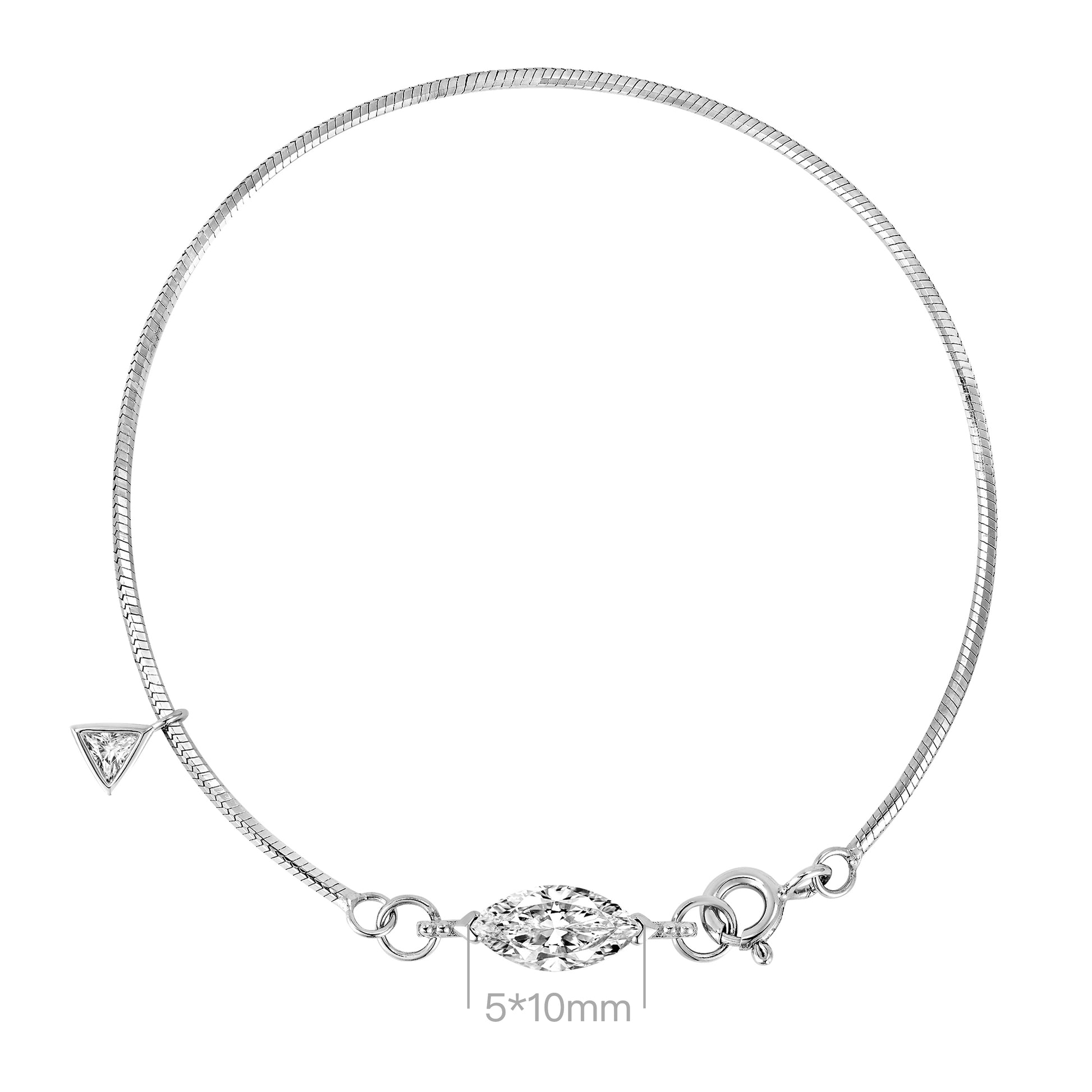Marquise Snake Bone Bracelet | Silver Bracelet