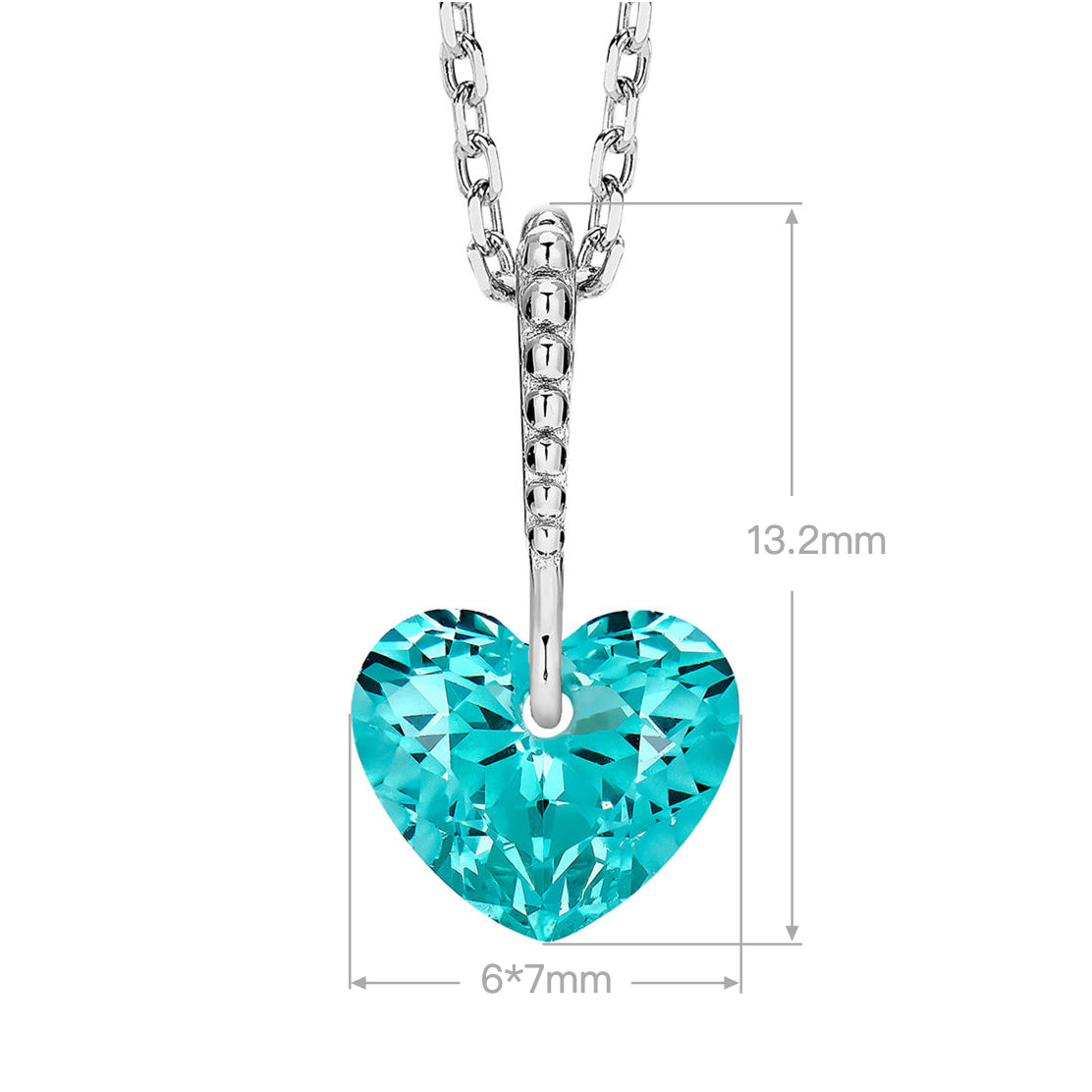 Paraiba Simple Heart Necklace | Silver Necklace