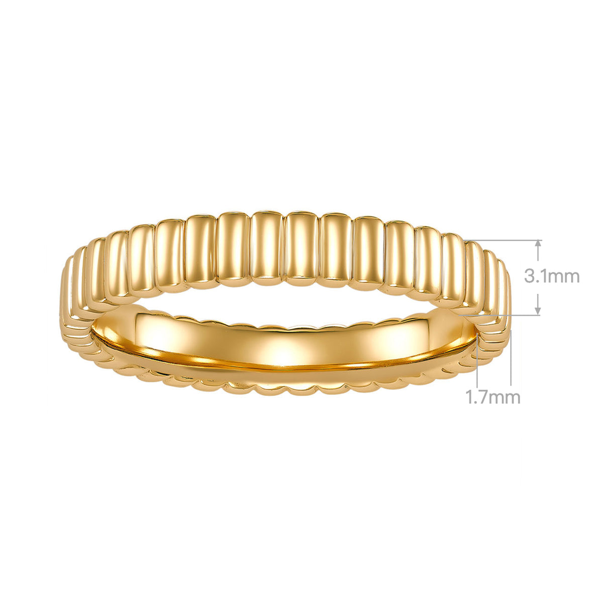 Chunky Satin Striped Ring | Silver Ring