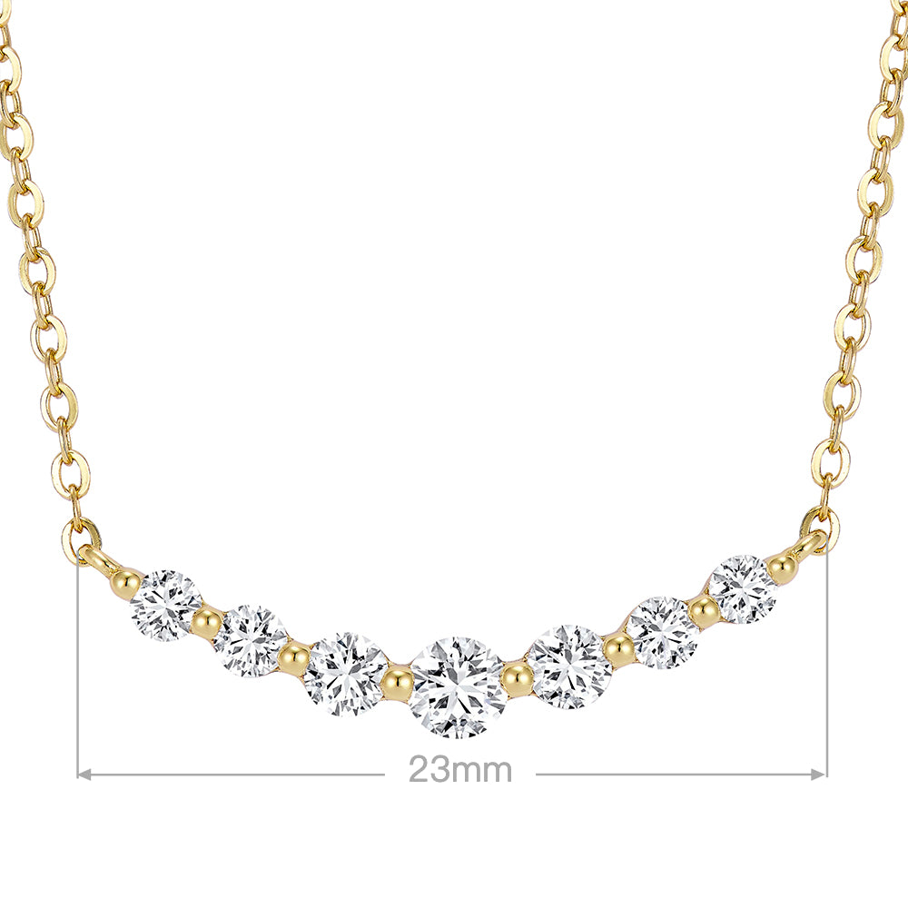 Moissanite Simple Smile Necklace | Silver Necklace