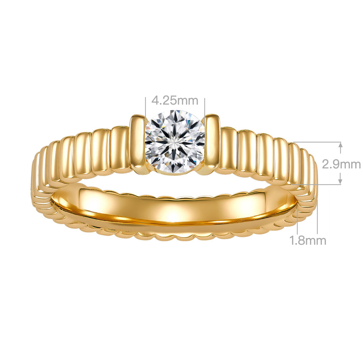 Double Band Zircon Ring | Silver Ring