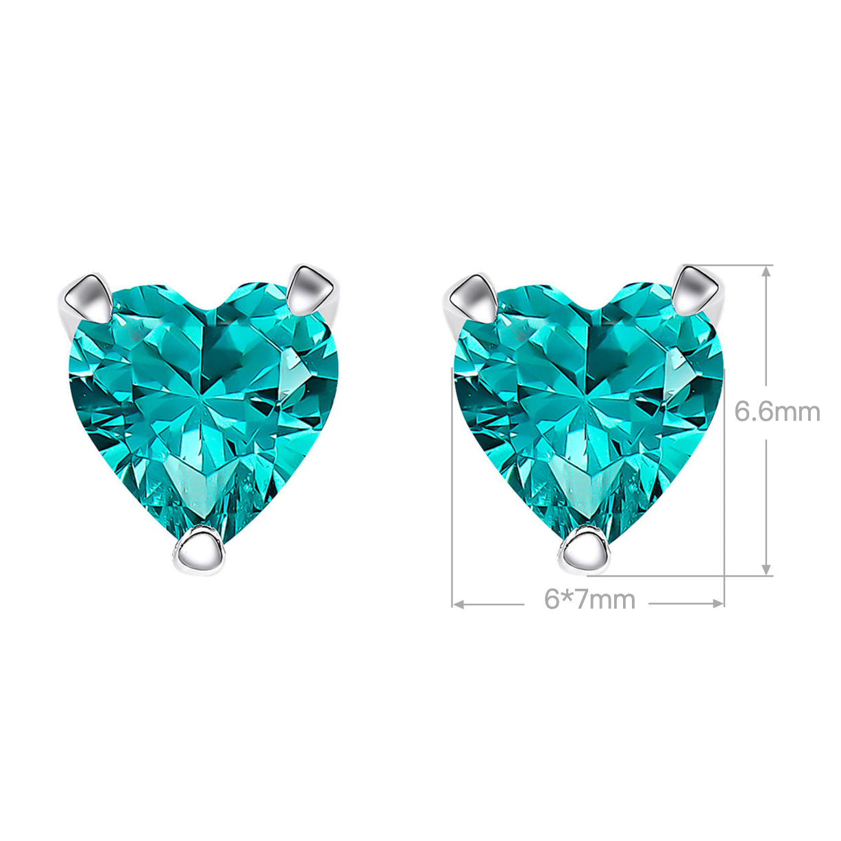 Blue Gemstone Heart Earrings | Silver Earrings