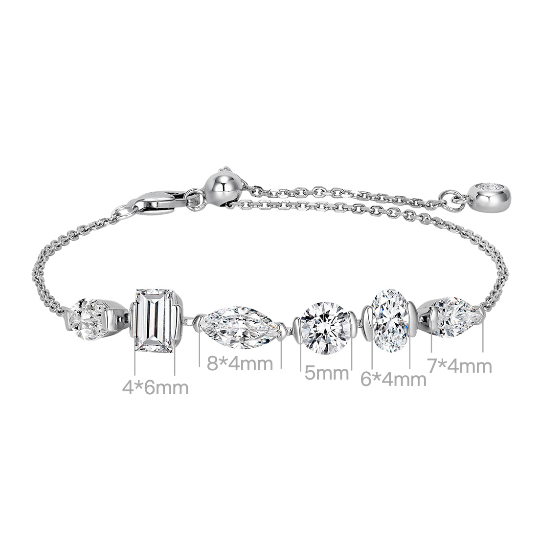 Multi-cut Smile Bracelet | Silver Bracelet