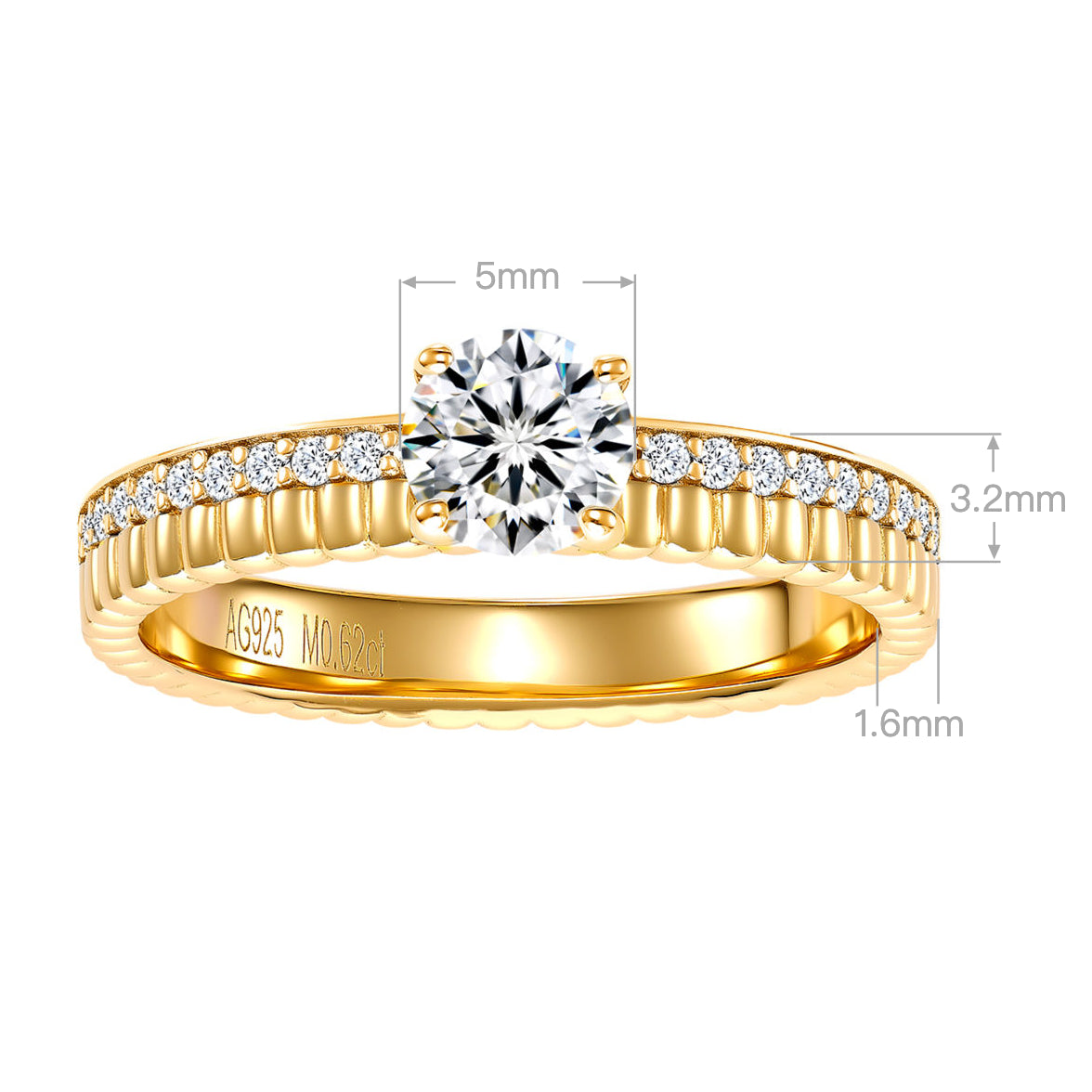 Two-Tone Double Band Zircon Ring | Silver Ring