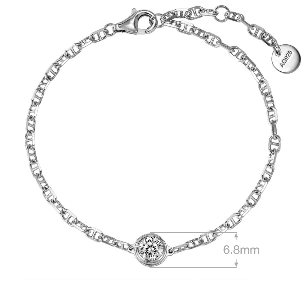 Moissanite Bubble Design Bracelet | Silver Bracelet