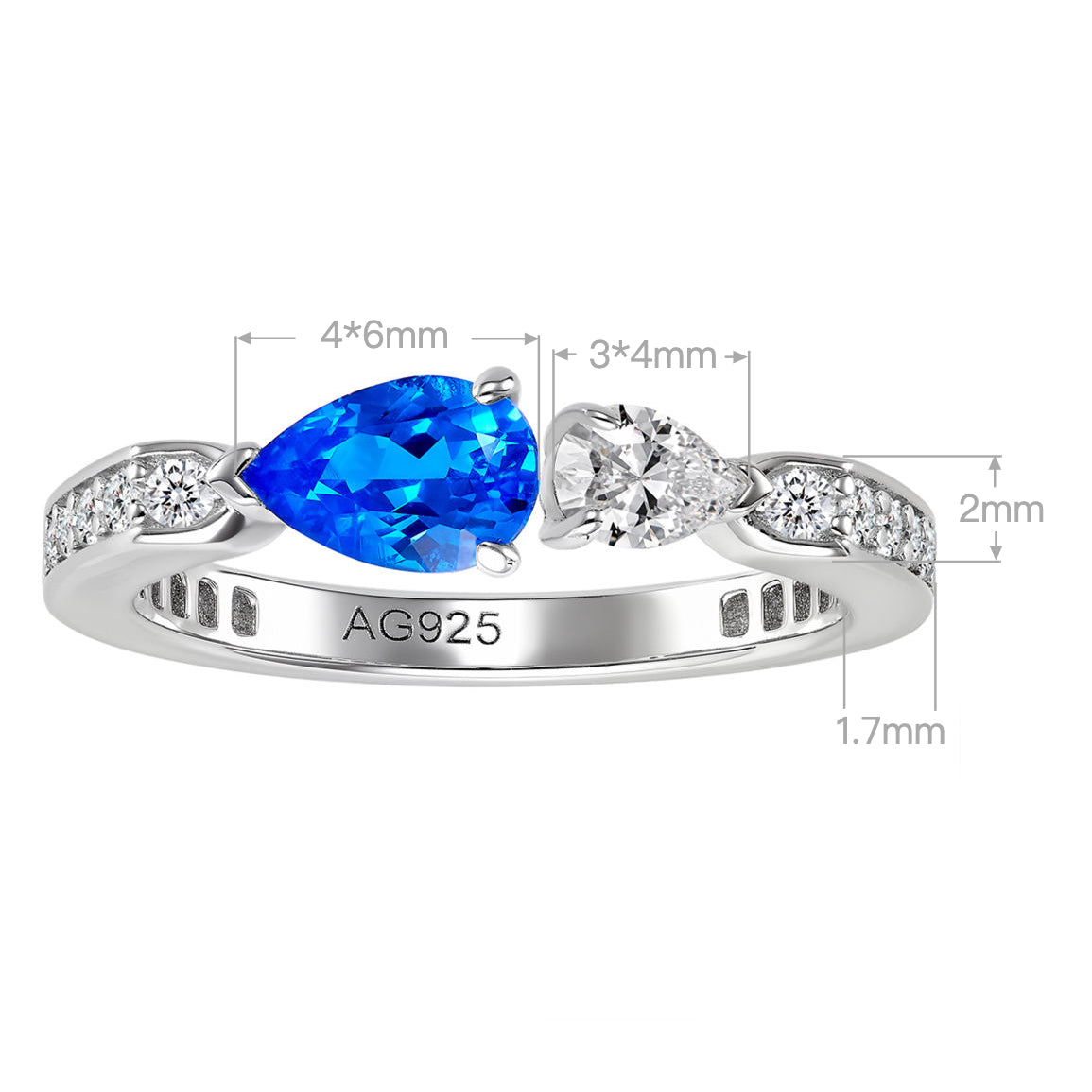 Double Teardrop Open Pinky Ring | Silver Ring