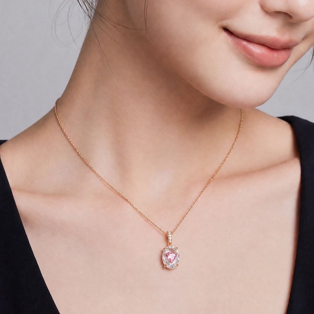 Sweet Heart Clip Pendant | Silver Necklace
