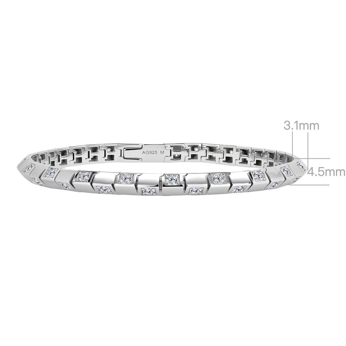 Checkerboard Gemstone Bracelet | Silver Bracelet