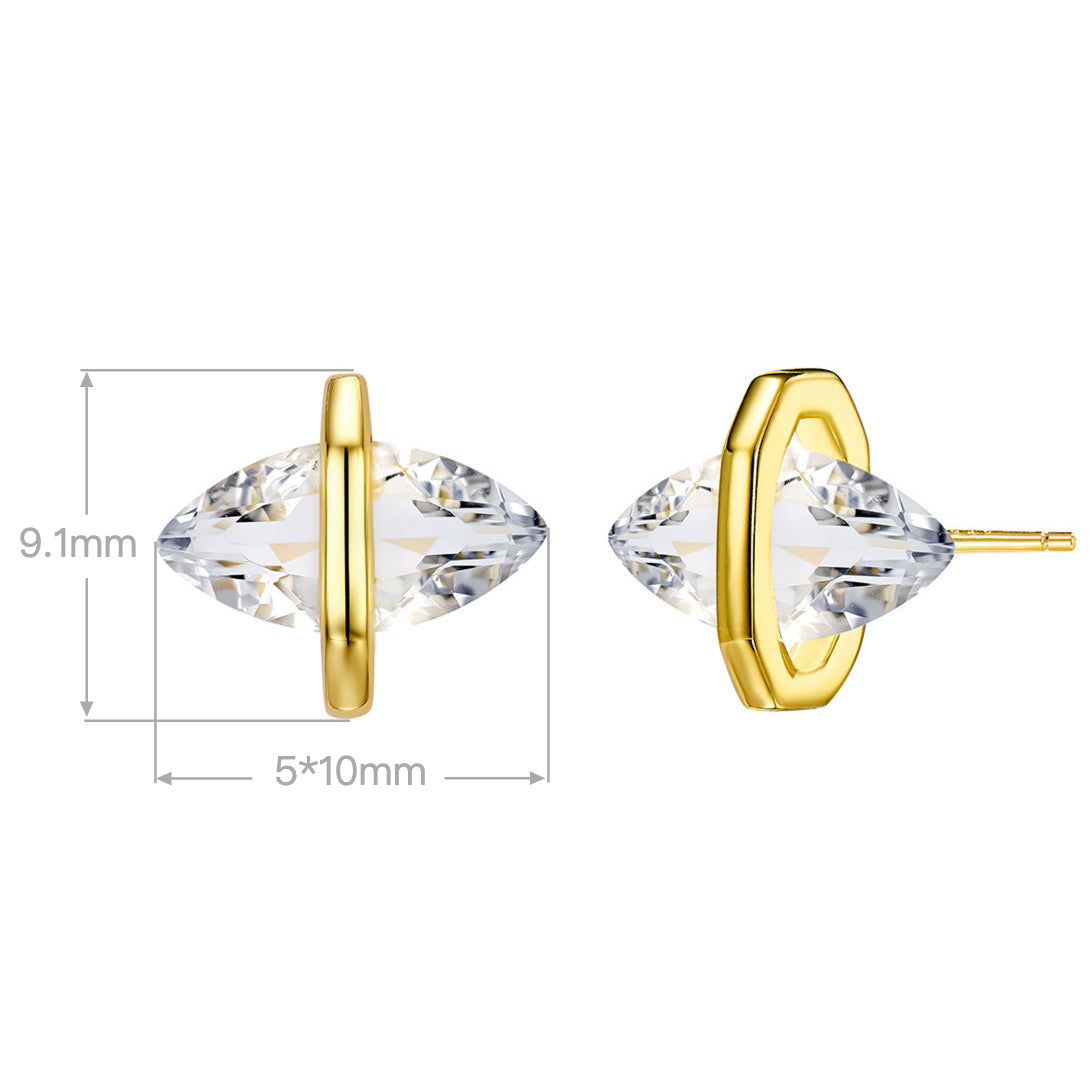 White Crystal Marquise Earrings | Silver Earrings