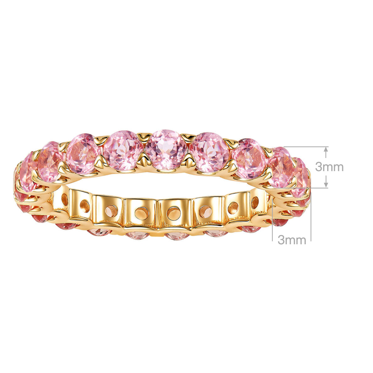 Lab-Grown Padparadscha Band Ring | Silver Ring