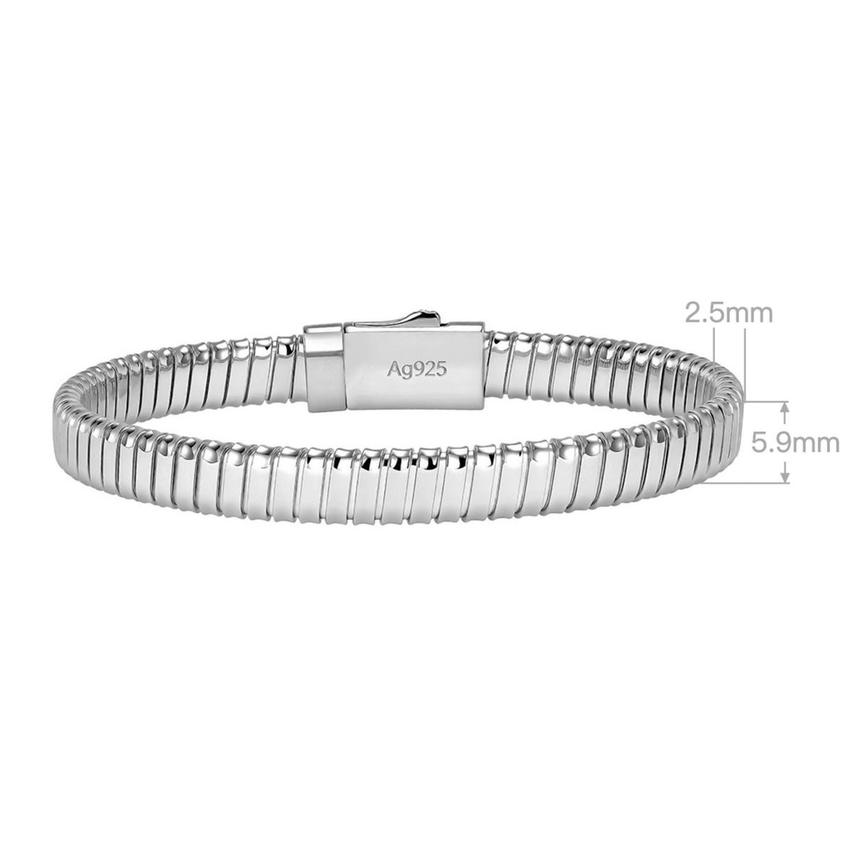 Flexible Gas Tube Bangle | Silver Bracelet