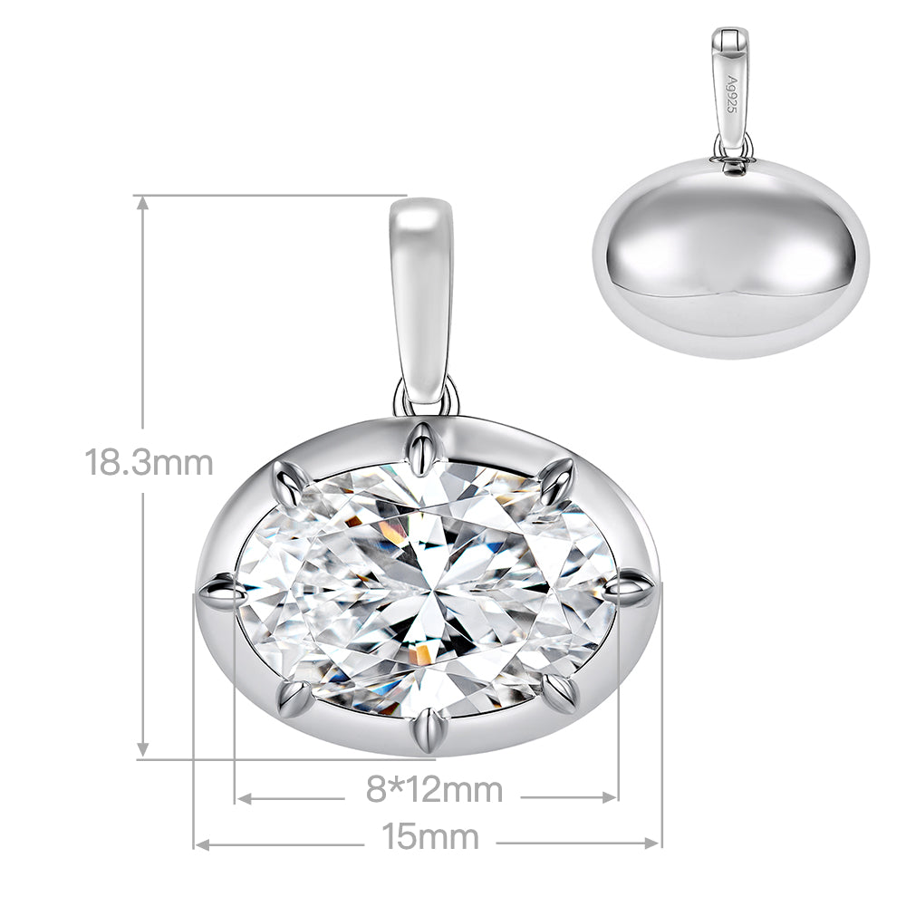 Hailey Vintage Oval Pendant | Silver Necklace