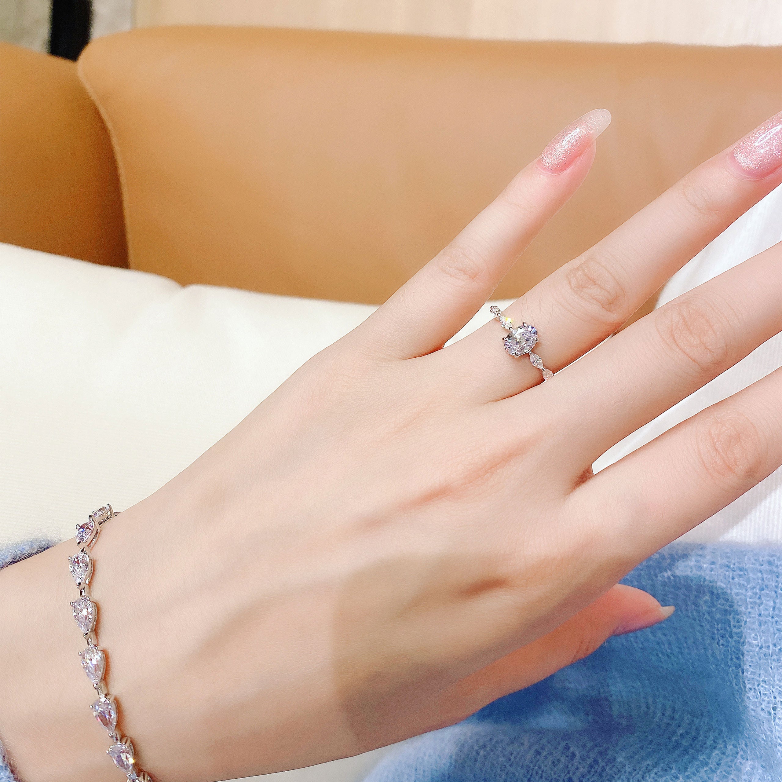 Shining  Oval Cut  Ring | Silver Ring