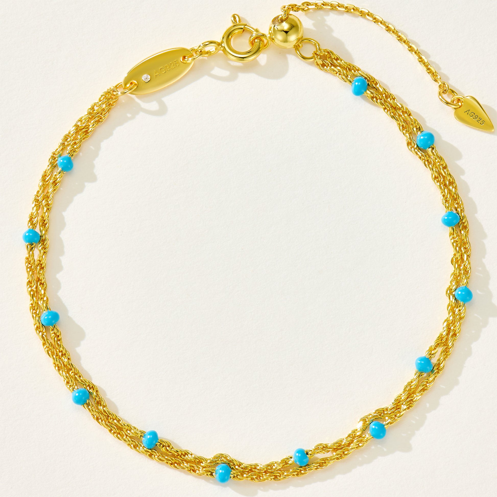 Enamel Double-Layer Twisted Bracelet｜Silver Bracelet
