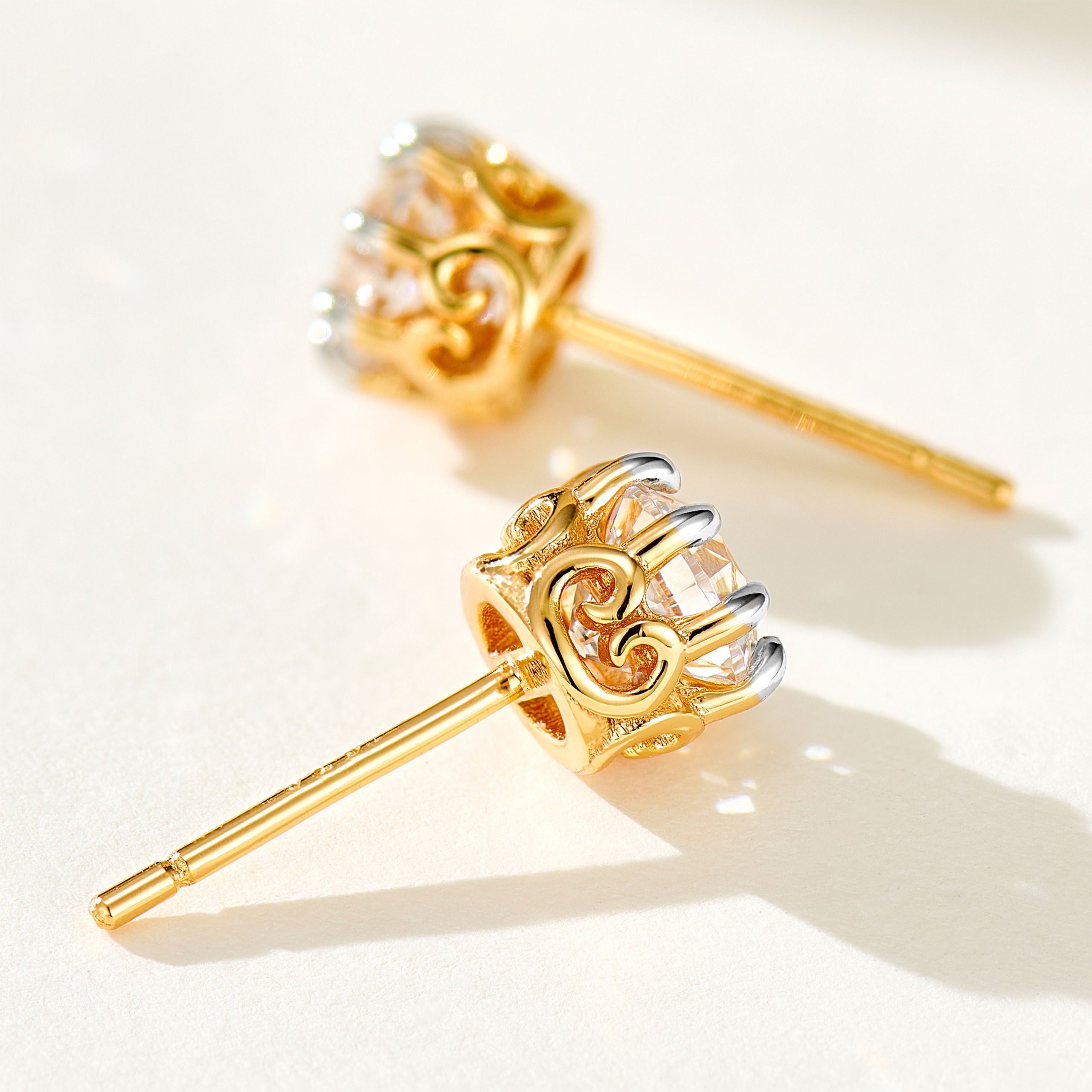 Vintage Bouquet Old European Cut Stud Earrings | Silver Earrings