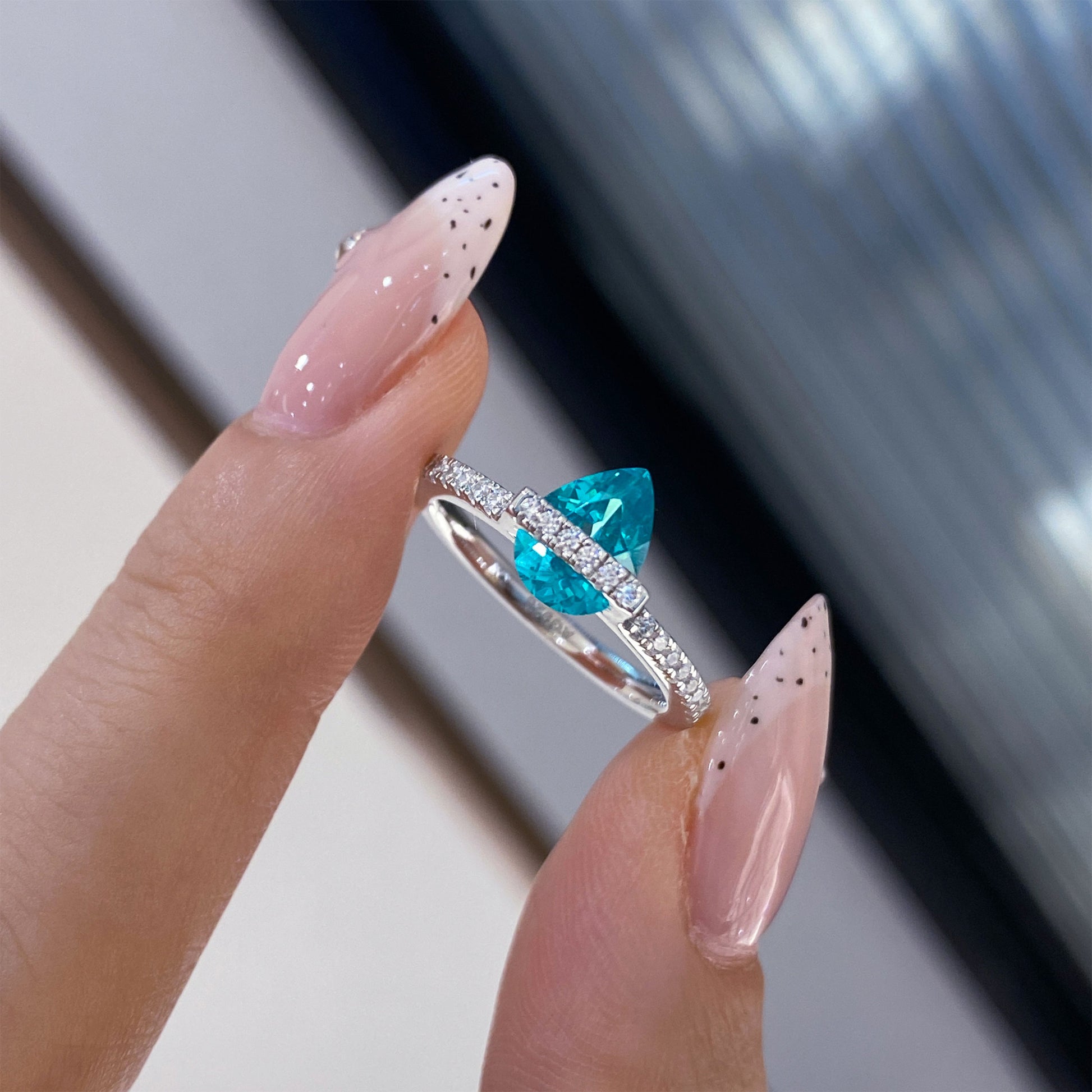 Pear-Shaped Paraiba Ring | Silver Ring