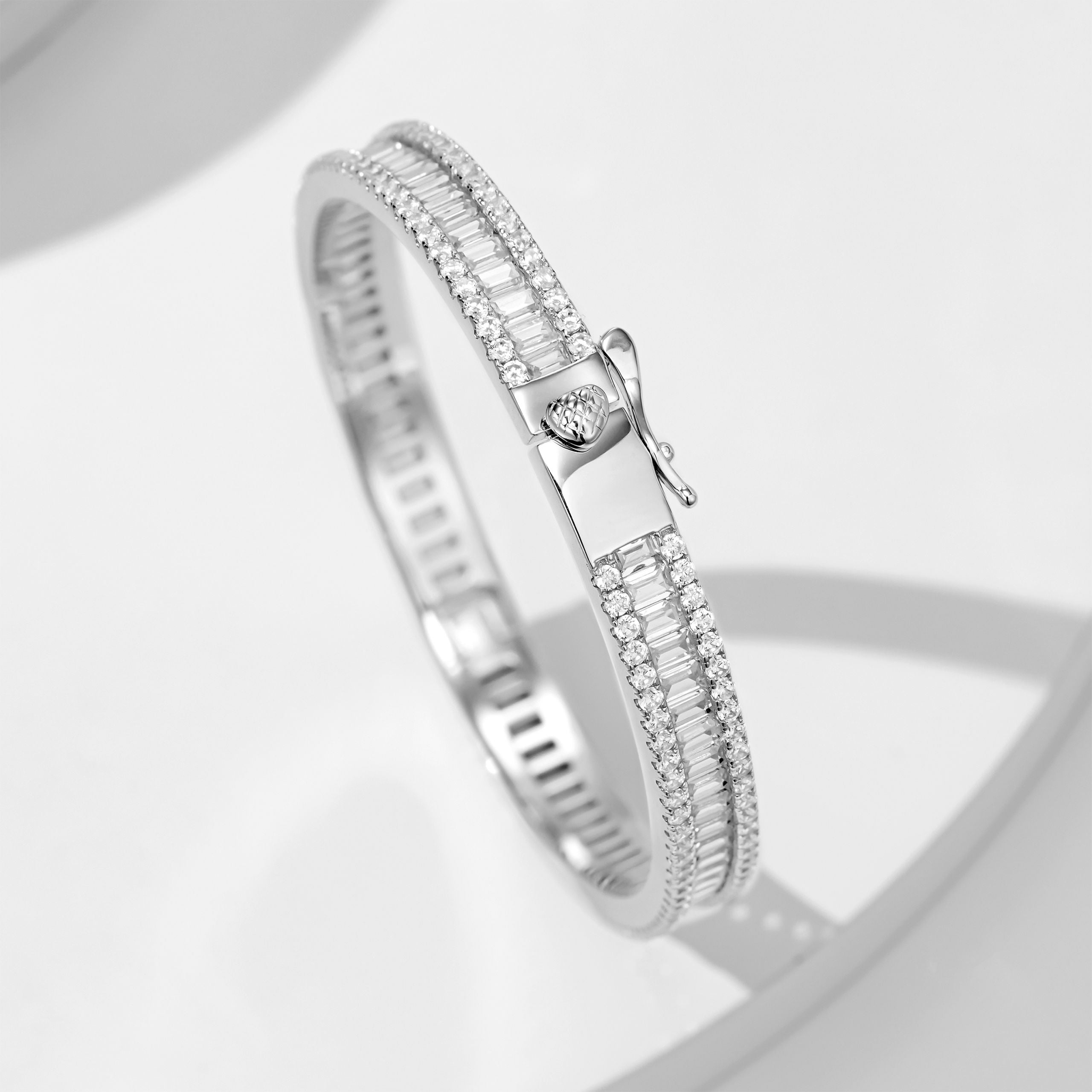 Delicate Baguette-Cut Bracelet | Silver Bracelet