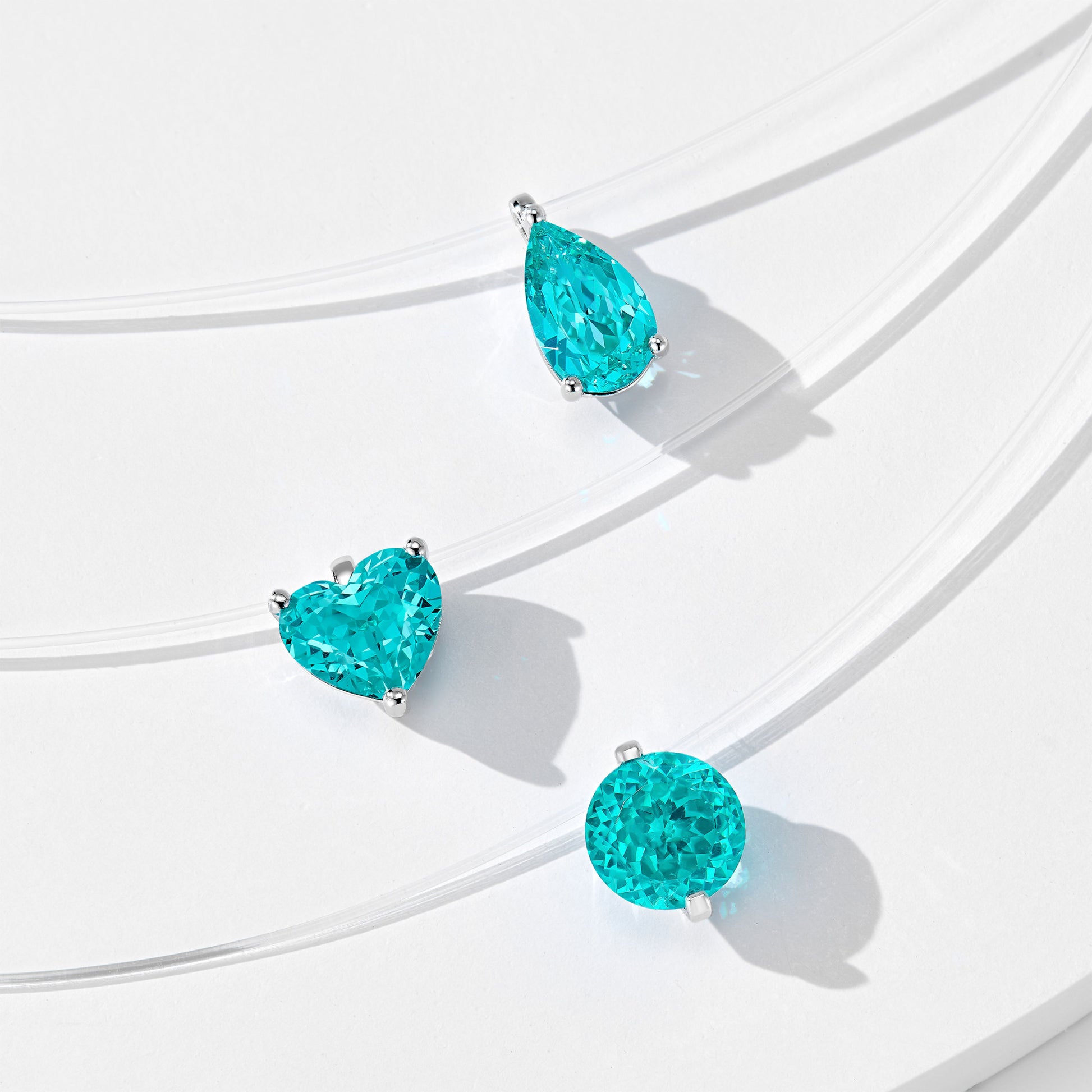 Paraiba Fishing Line Necklace｜Silver Necklace