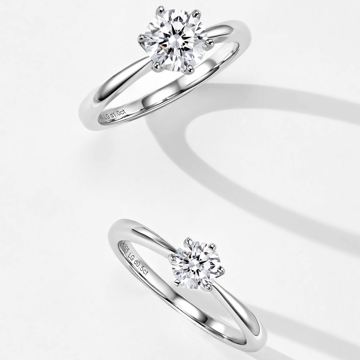 1ct Lab Grown Diamond Solitaire Ring | Silver Ring