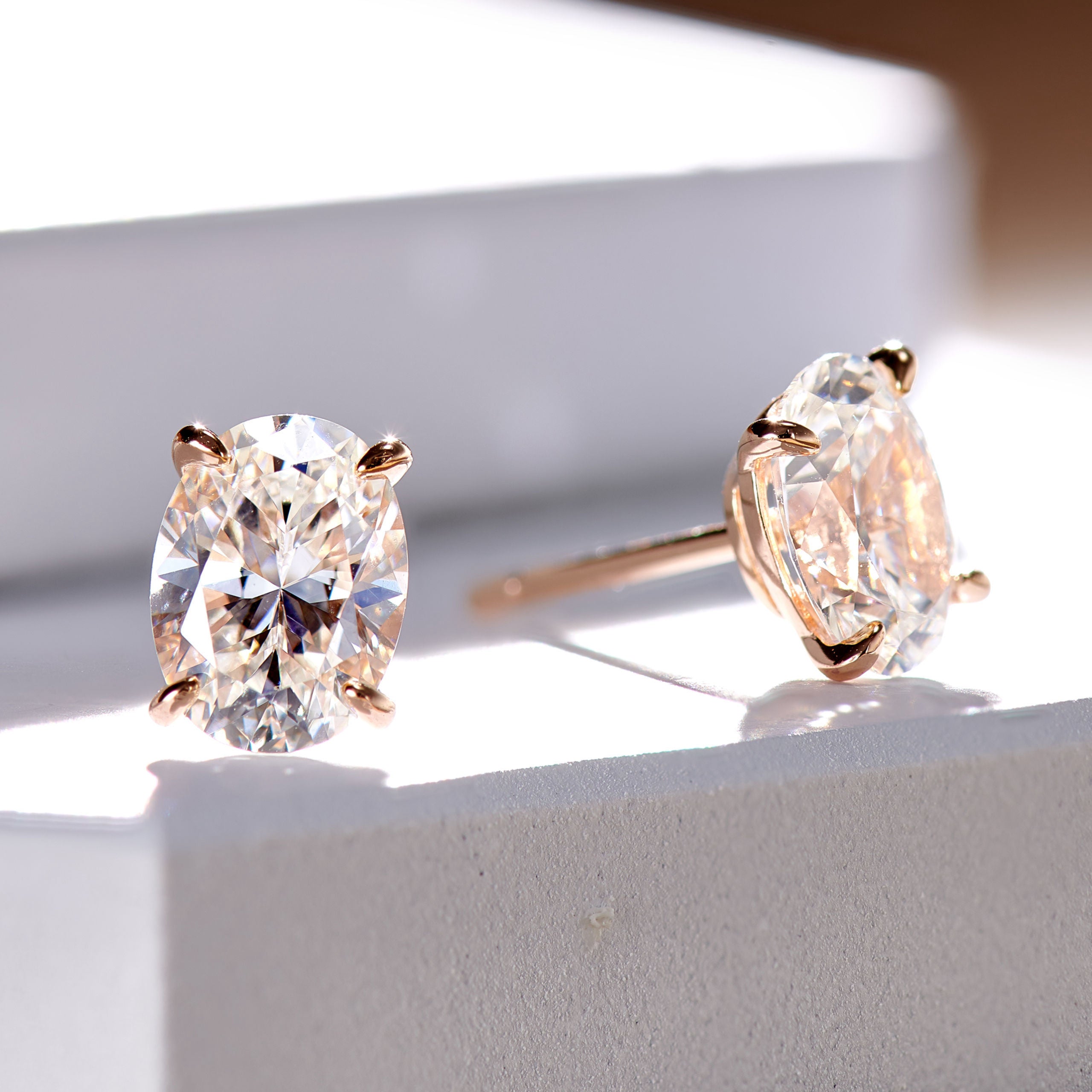 Simple Oval-Shaped Studs | Silver Earrings