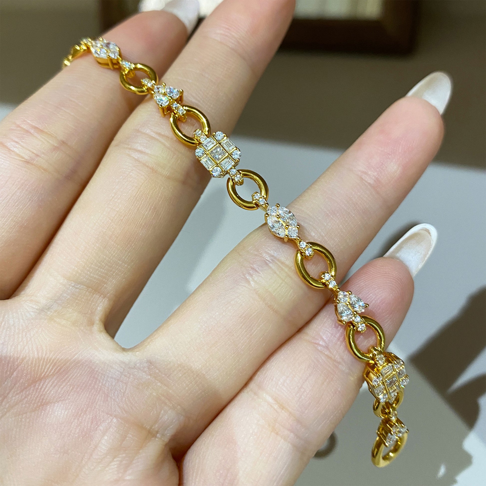 Multi-Cut Zircon Accent Bracelet | Silver Bracelet