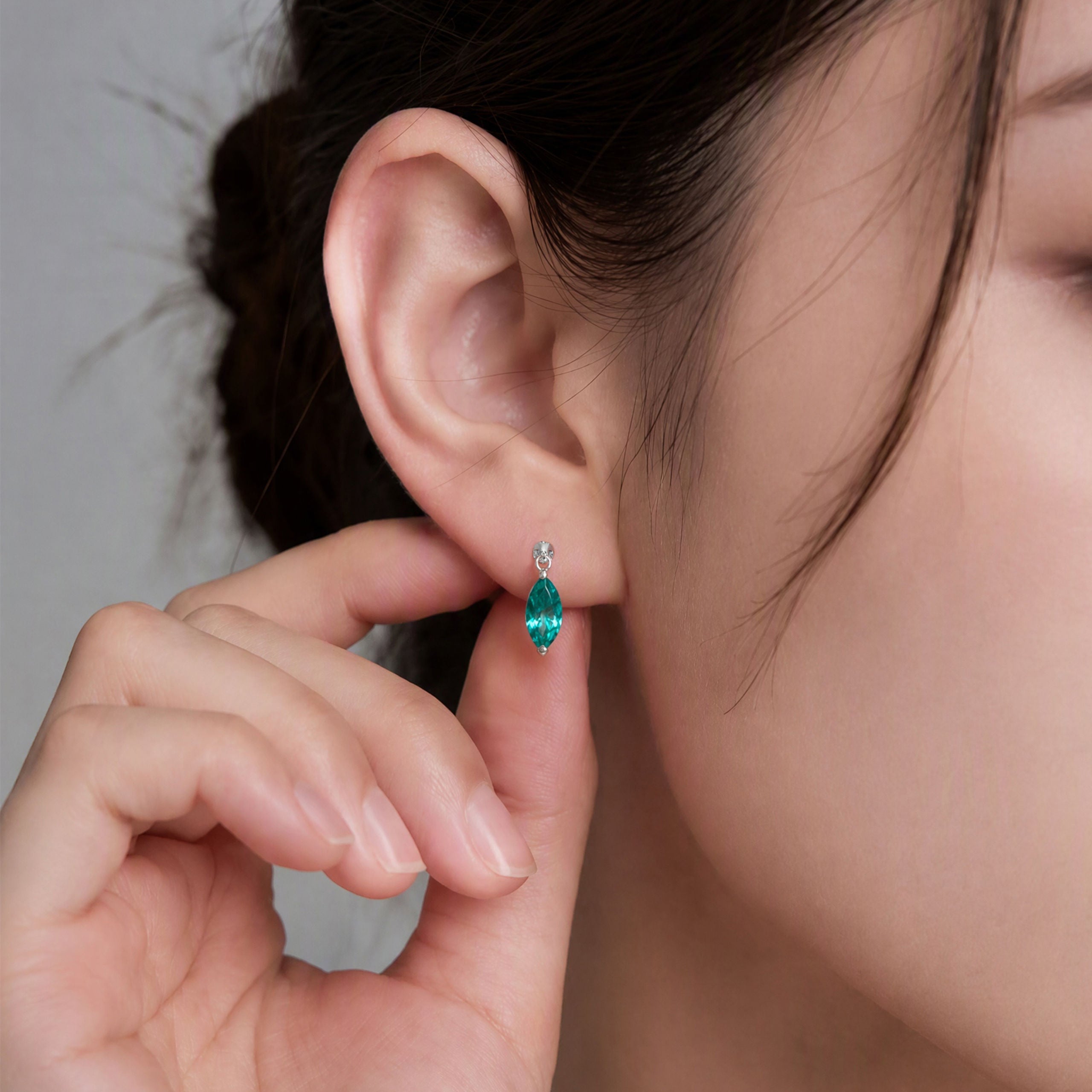 Paraiba  Marquise Tassel Earrings | Silver Earrings