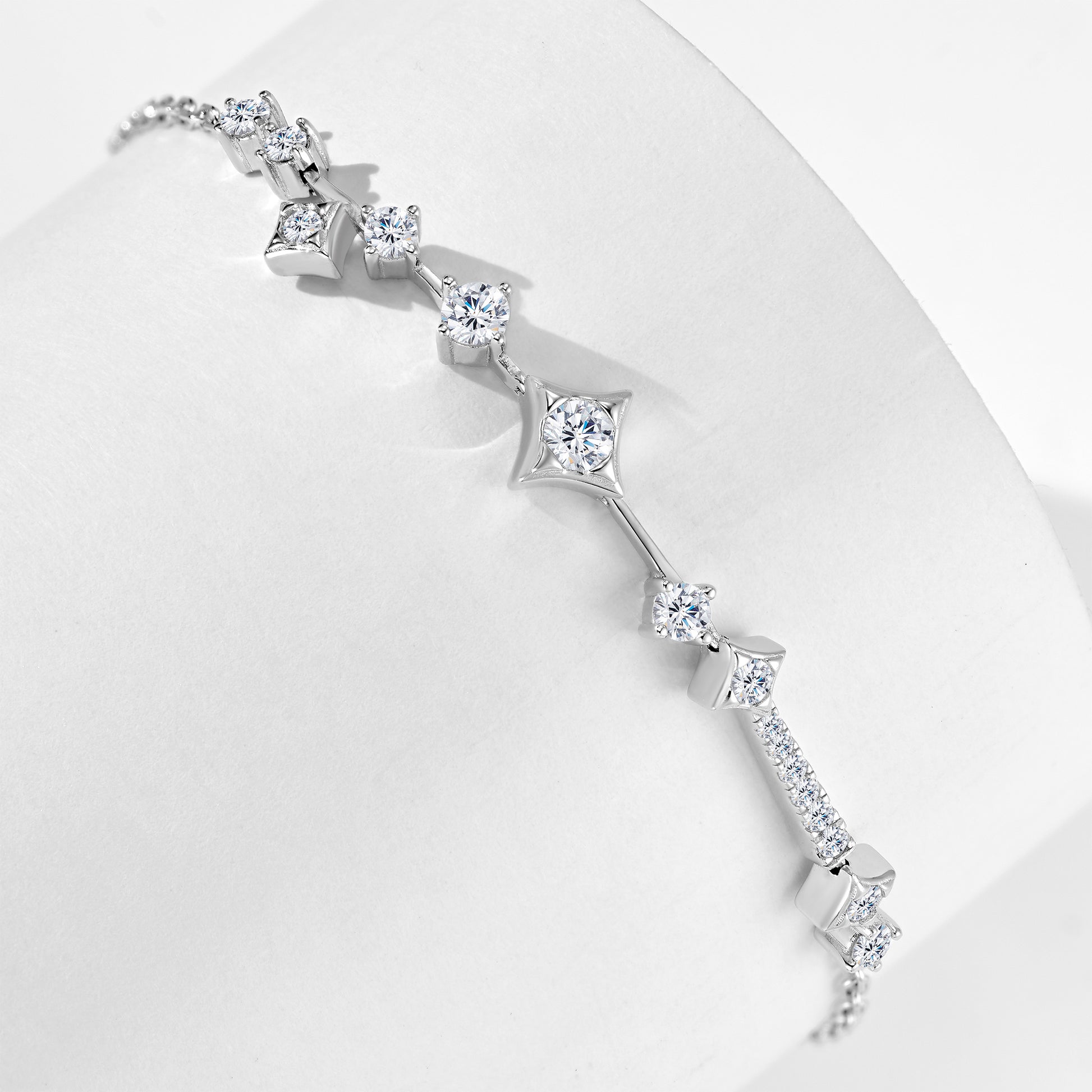 Sparkling Four-Point Star Bracelet｜Silver Bracelet