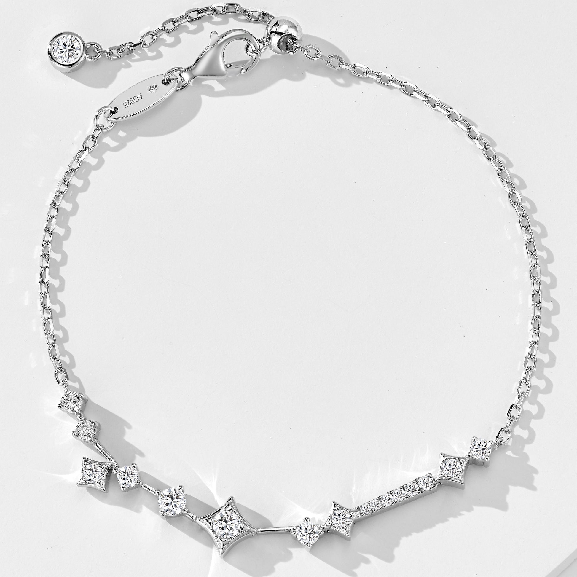 Sparkling Four-Point Star Bracelet｜Silver Bracelet