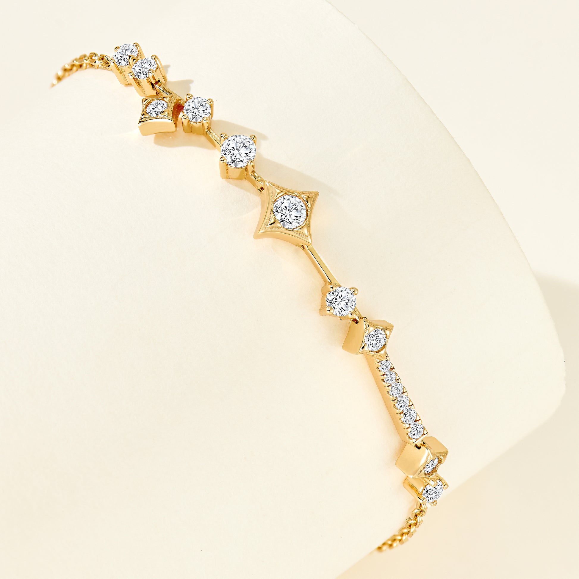 Sparkling Four-Point Star Bracelet｜Silver Bracelet