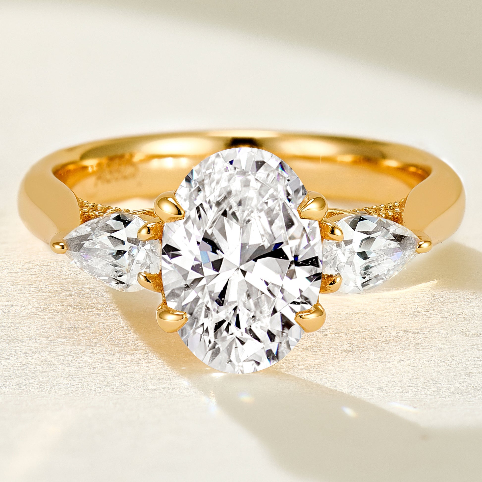 Vintage Oval Three-stone Gemstone Ring | Silver  Ring
