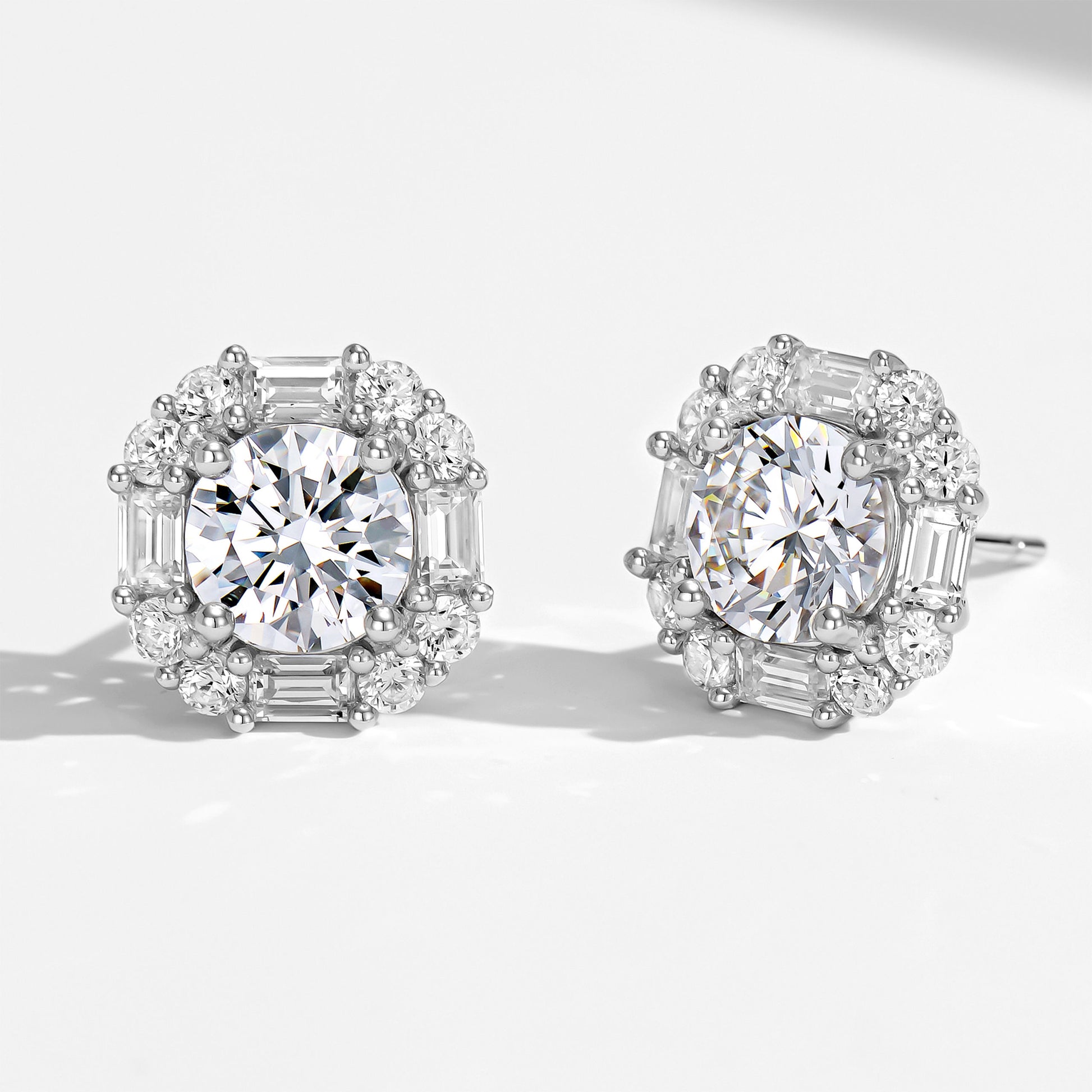 Trendy Brilliant Round Cut  Stud Earrings | Silver Earrings