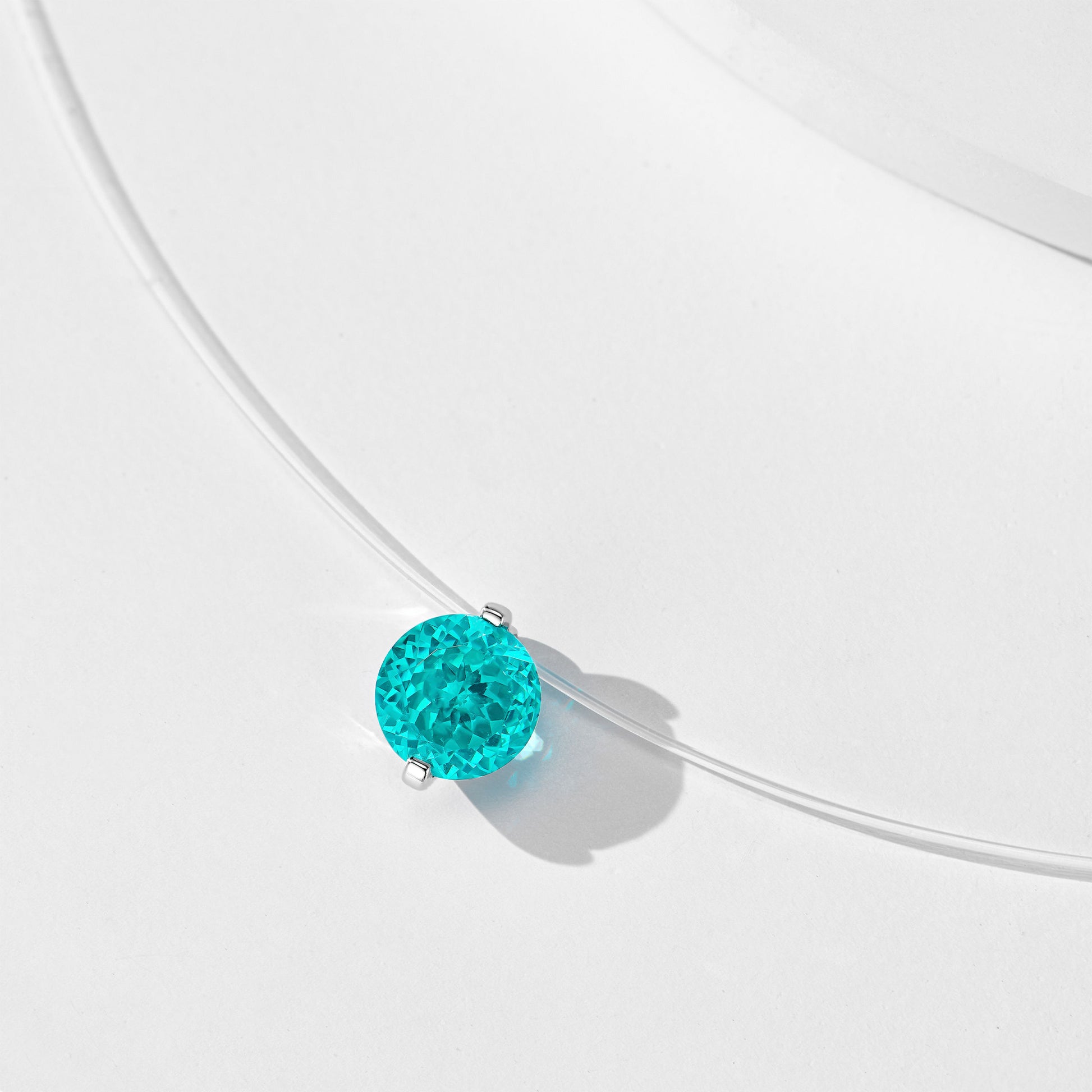 Paraiba Fishing Line Necklace｜Silver Necklace