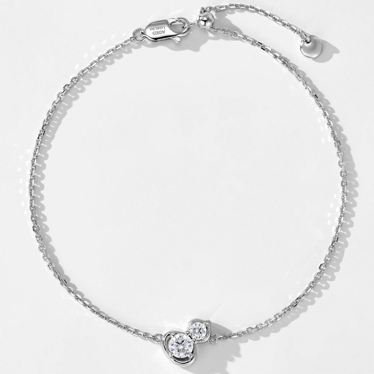 Lab Grown Diamond Mini Gourd Bracelet  | Silver Bracelet
