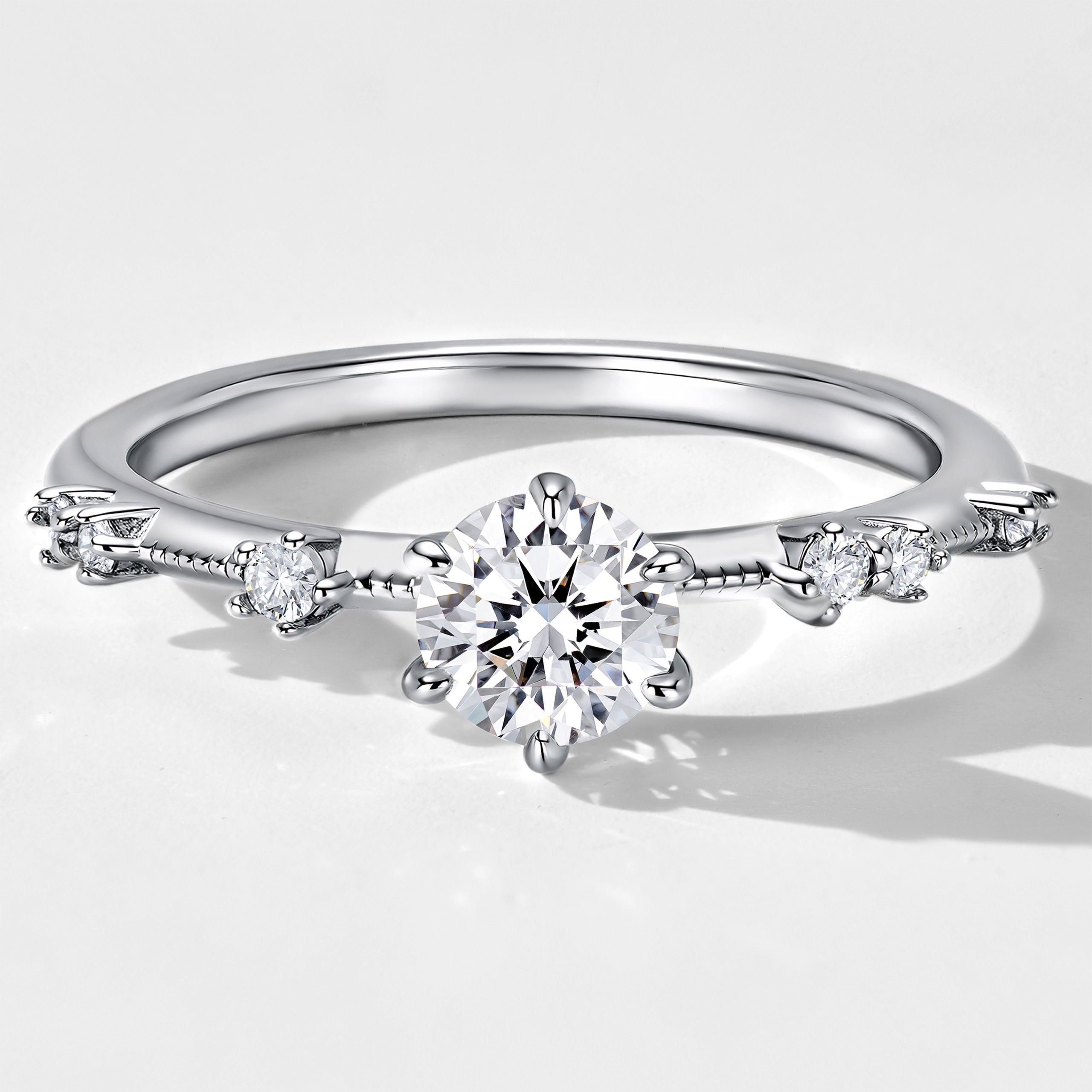 Lab Grown Diamond Star Trail  Ring | Silver Ring