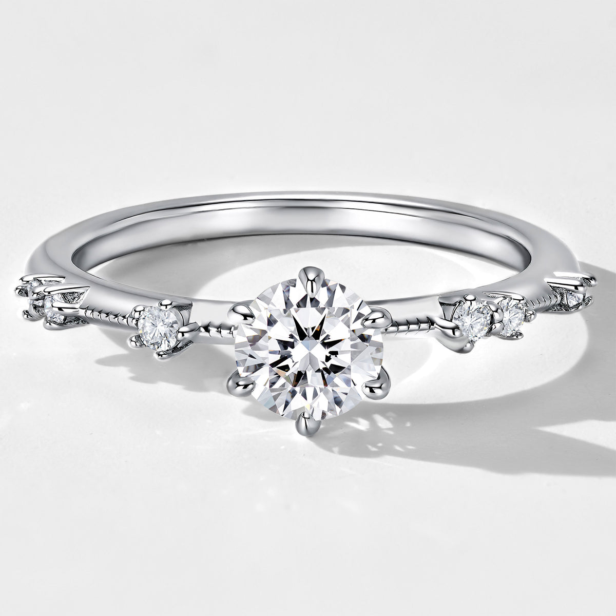 Lab Grown Diamond Star Trail  Ring | Silver Ring