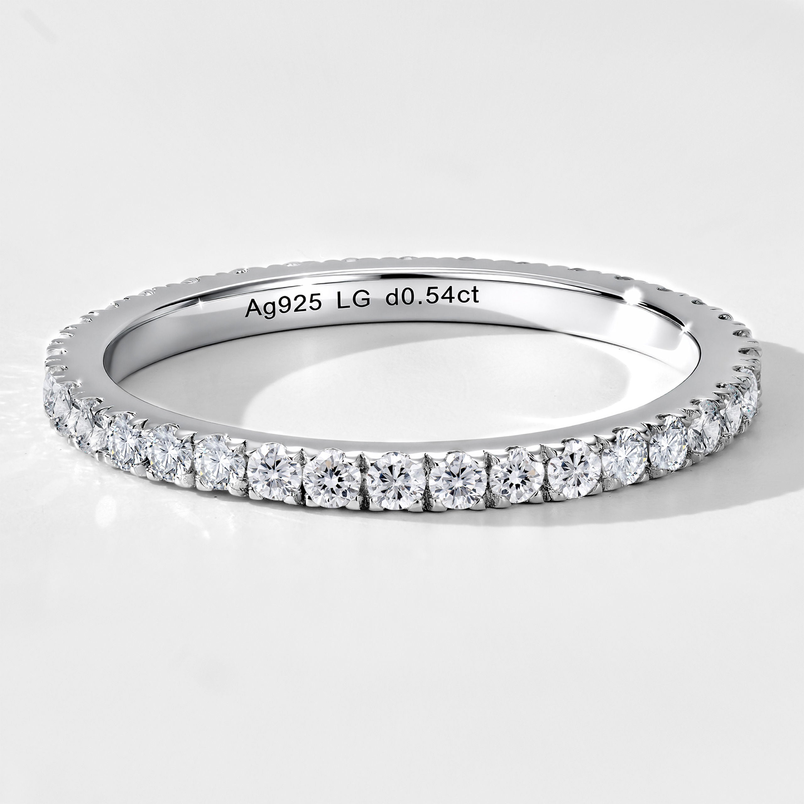 Lab Grown Diamond  Full Circle Band | Silver Ring