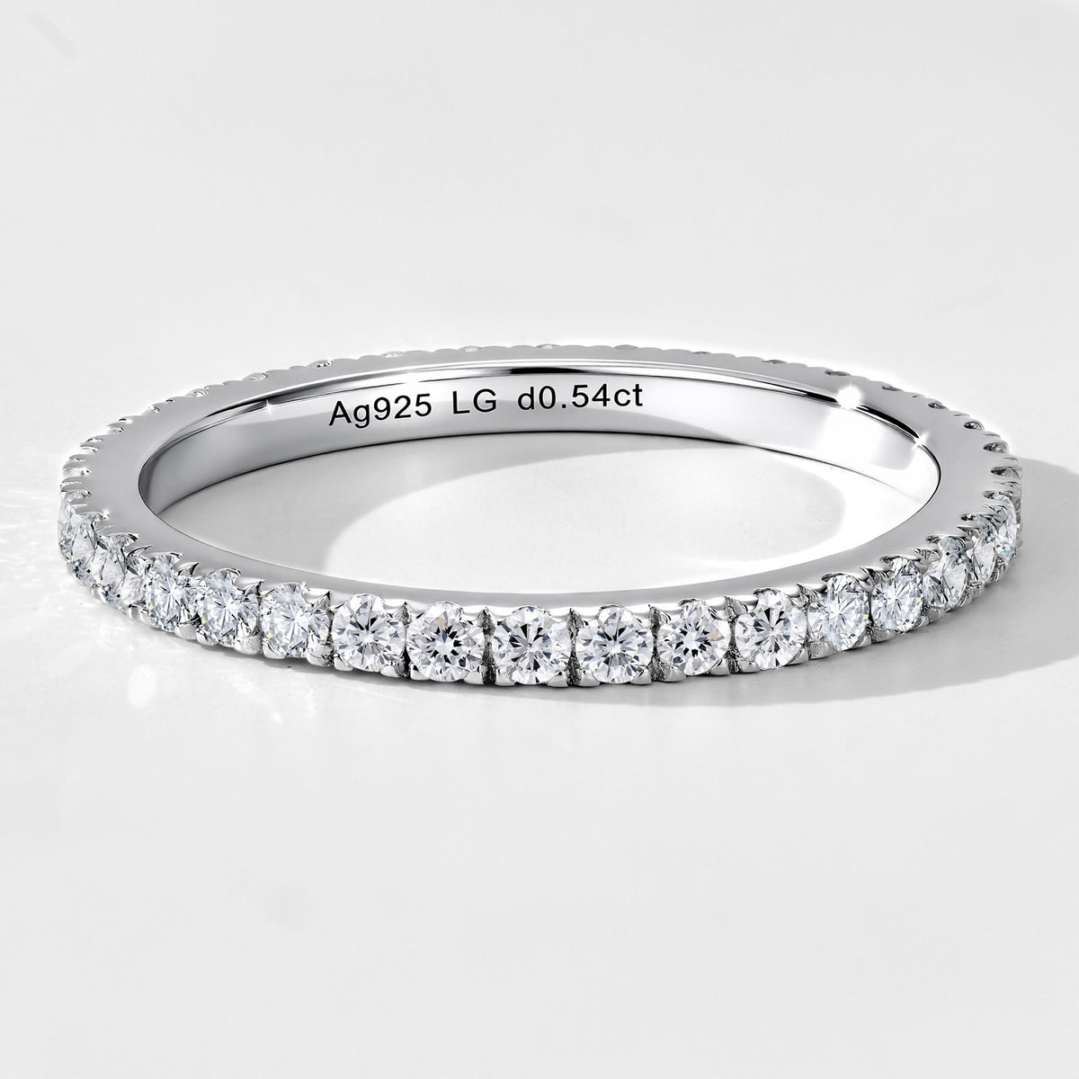 Lab Grown Diamond  Full Circle Band | Silver Ring