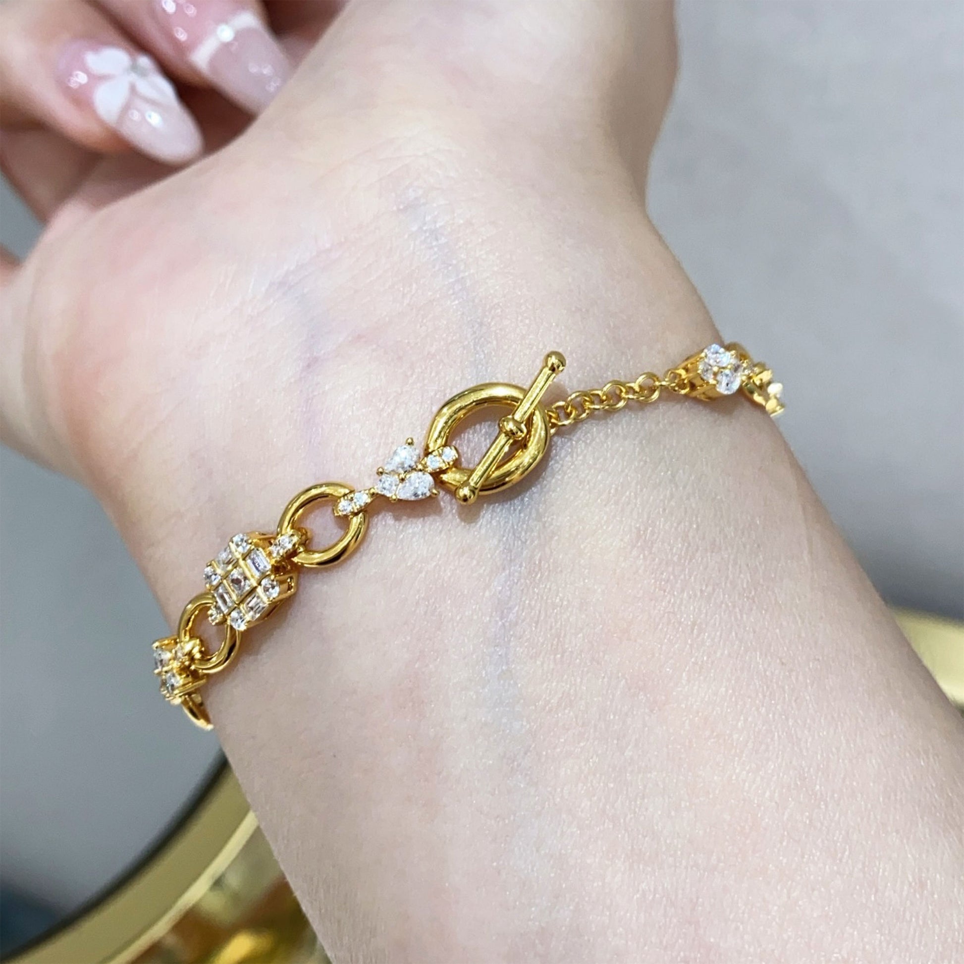 Multi-Cut Zircon Accent Bracelet | Silver Bracelet