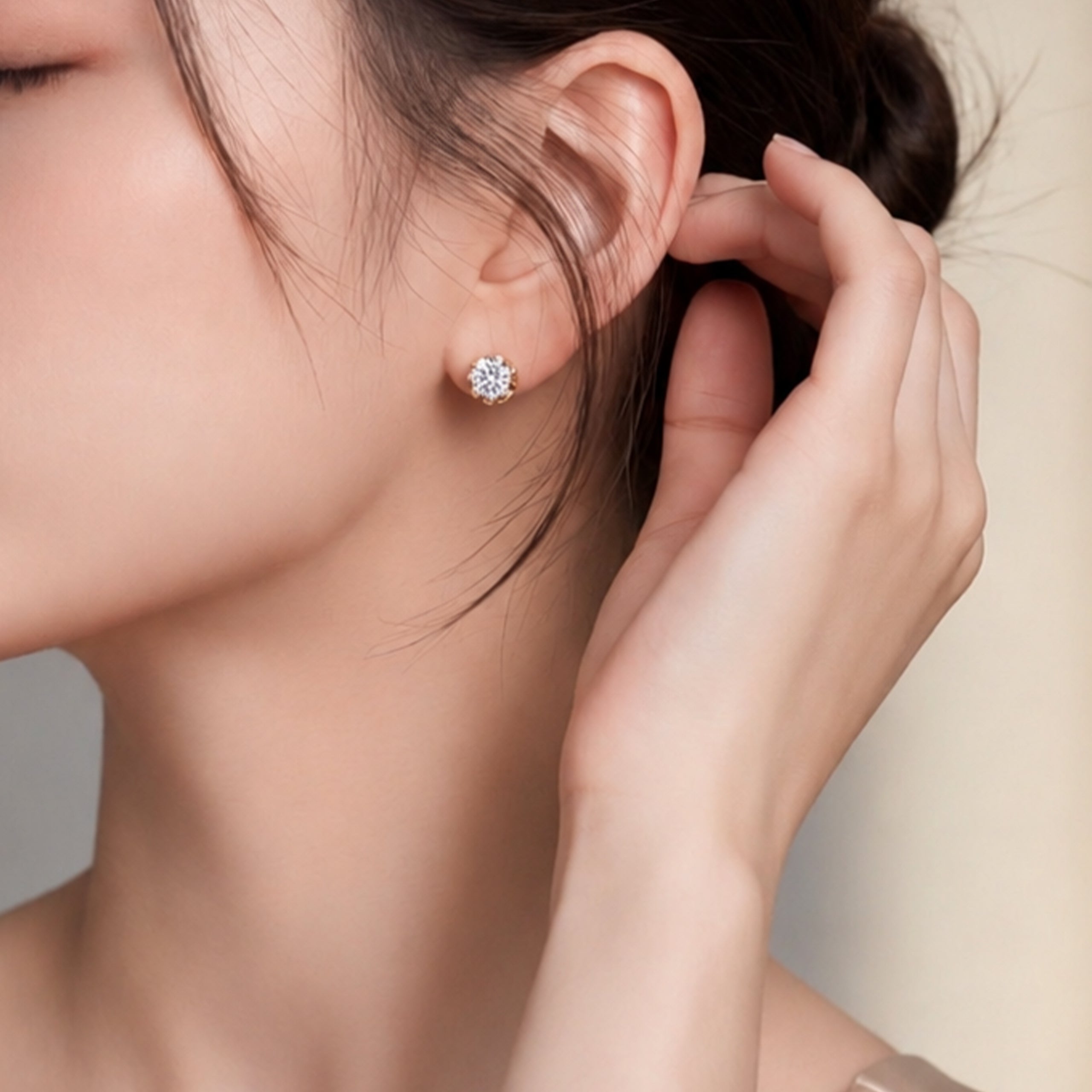 Vintage Bouquet Old European Cut Stud Earrings | Silver Earrings