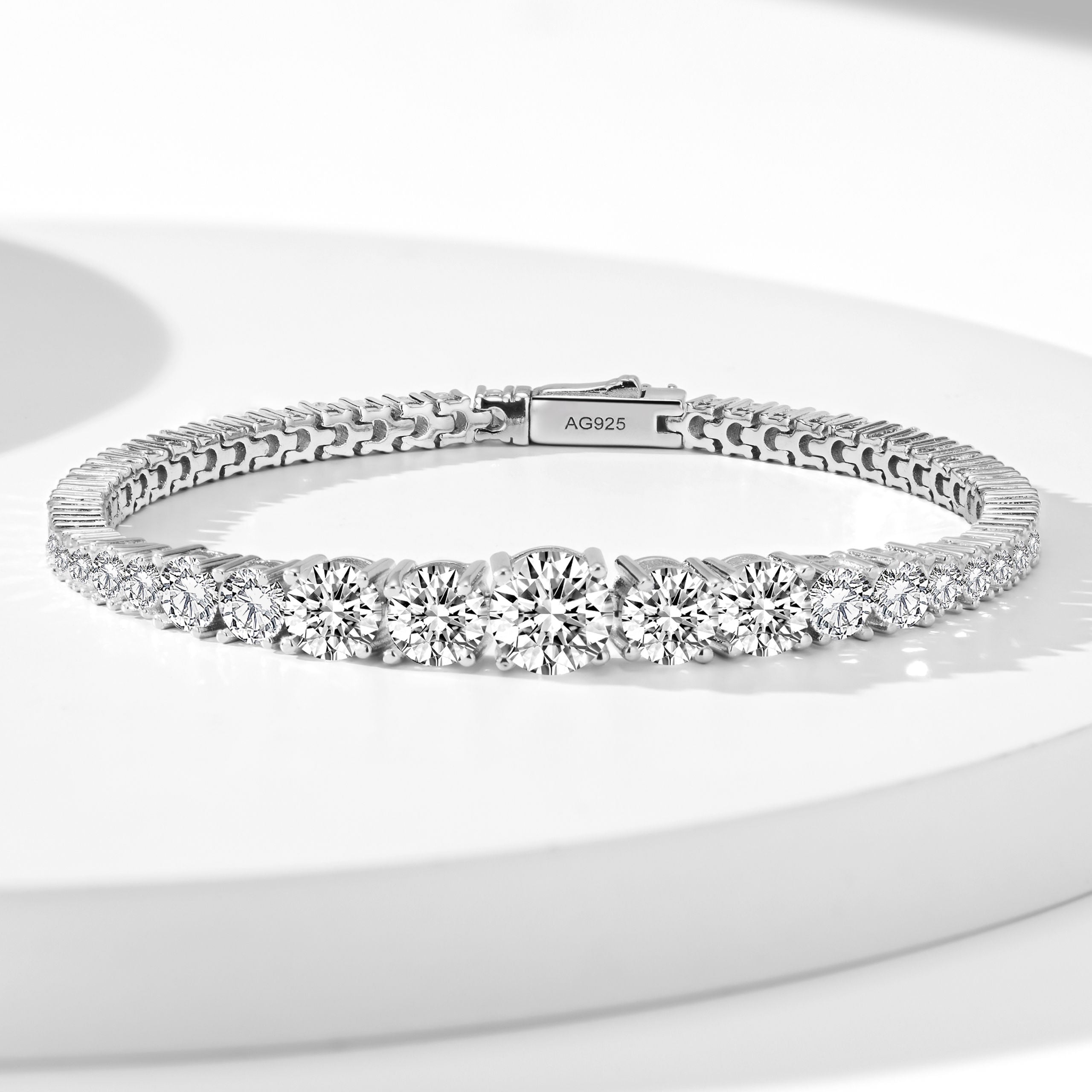 Elegant Gradient Tennis Bracelet | Silver Bracelet