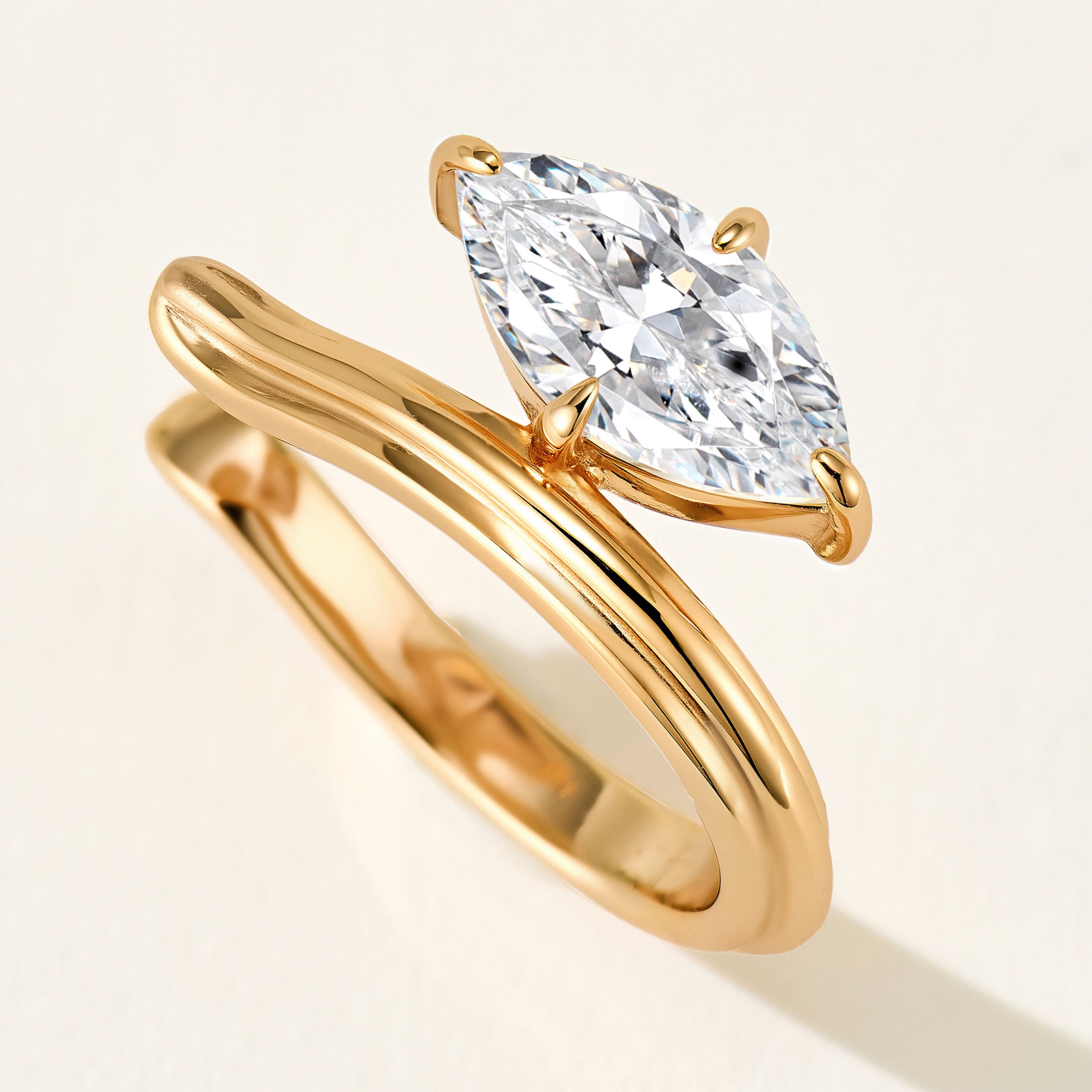 Marquise Solitaire Clip‑on Earring | Silver Earrings