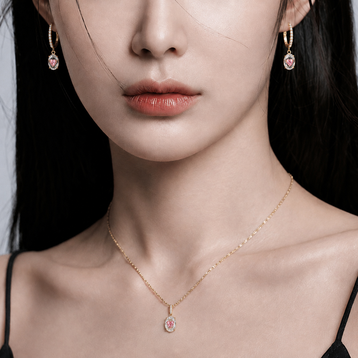 Lab-Grown Padparadscha Oval Earrings | Silver Earrings