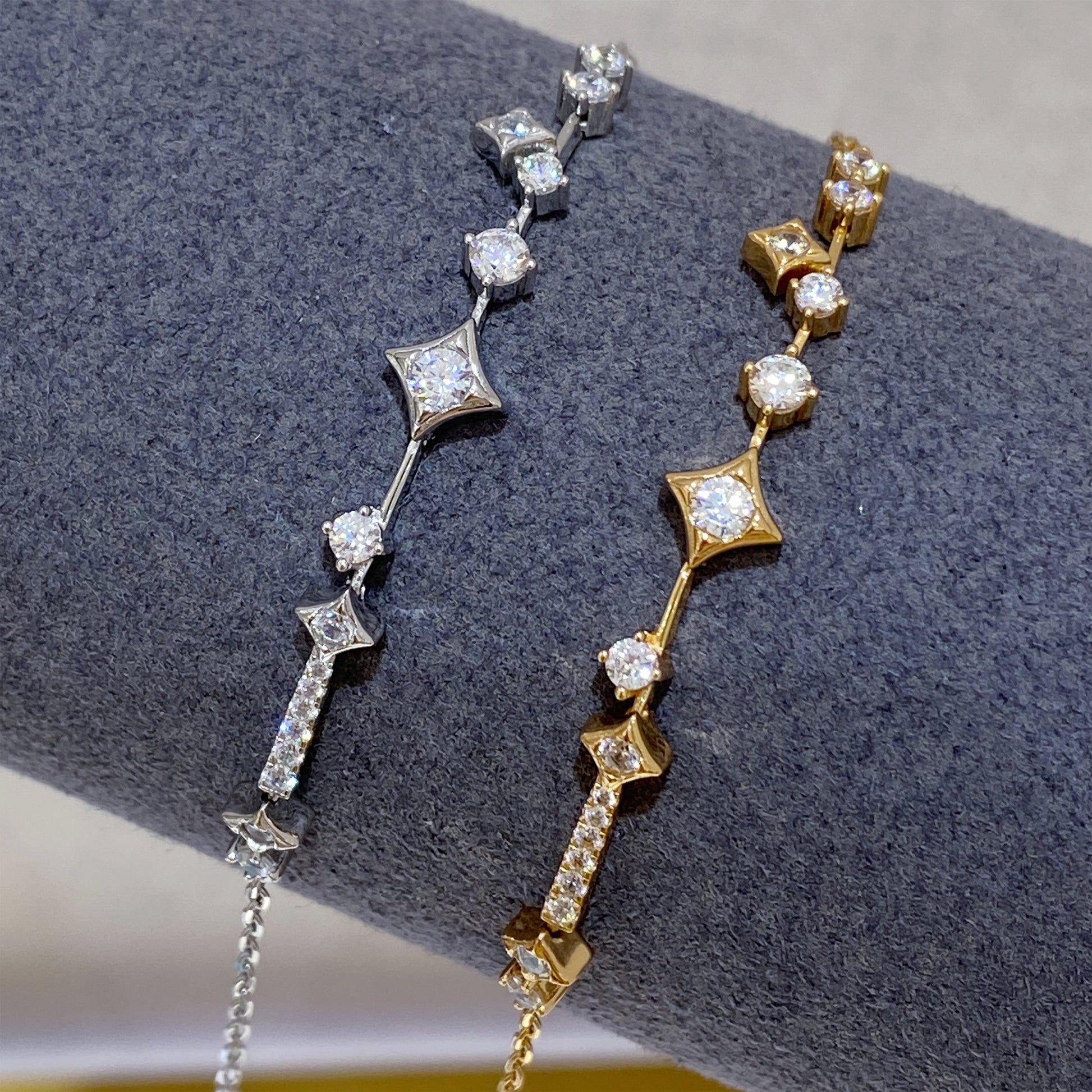 Sparkling Four-Point Star Bracelet｜Silver Bracelet