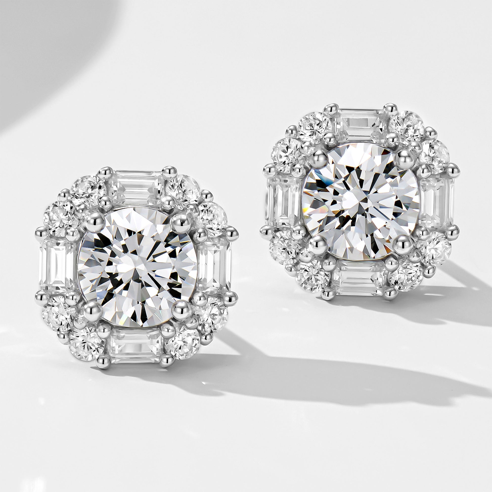 Trendy Brilliant Round Cut  Stud Earrings | Silver Earrings